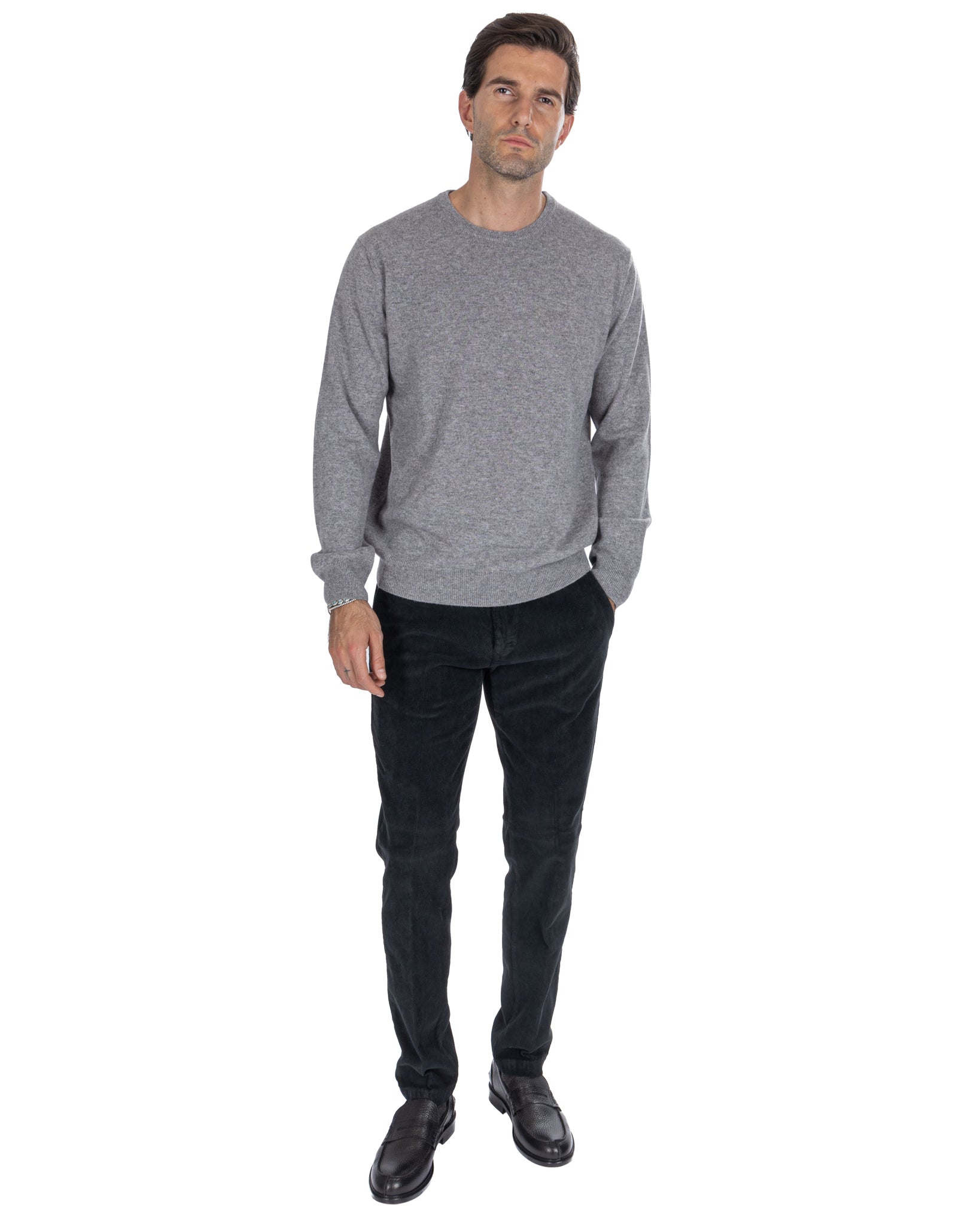 Atrani - pull pur cachemire gris clair