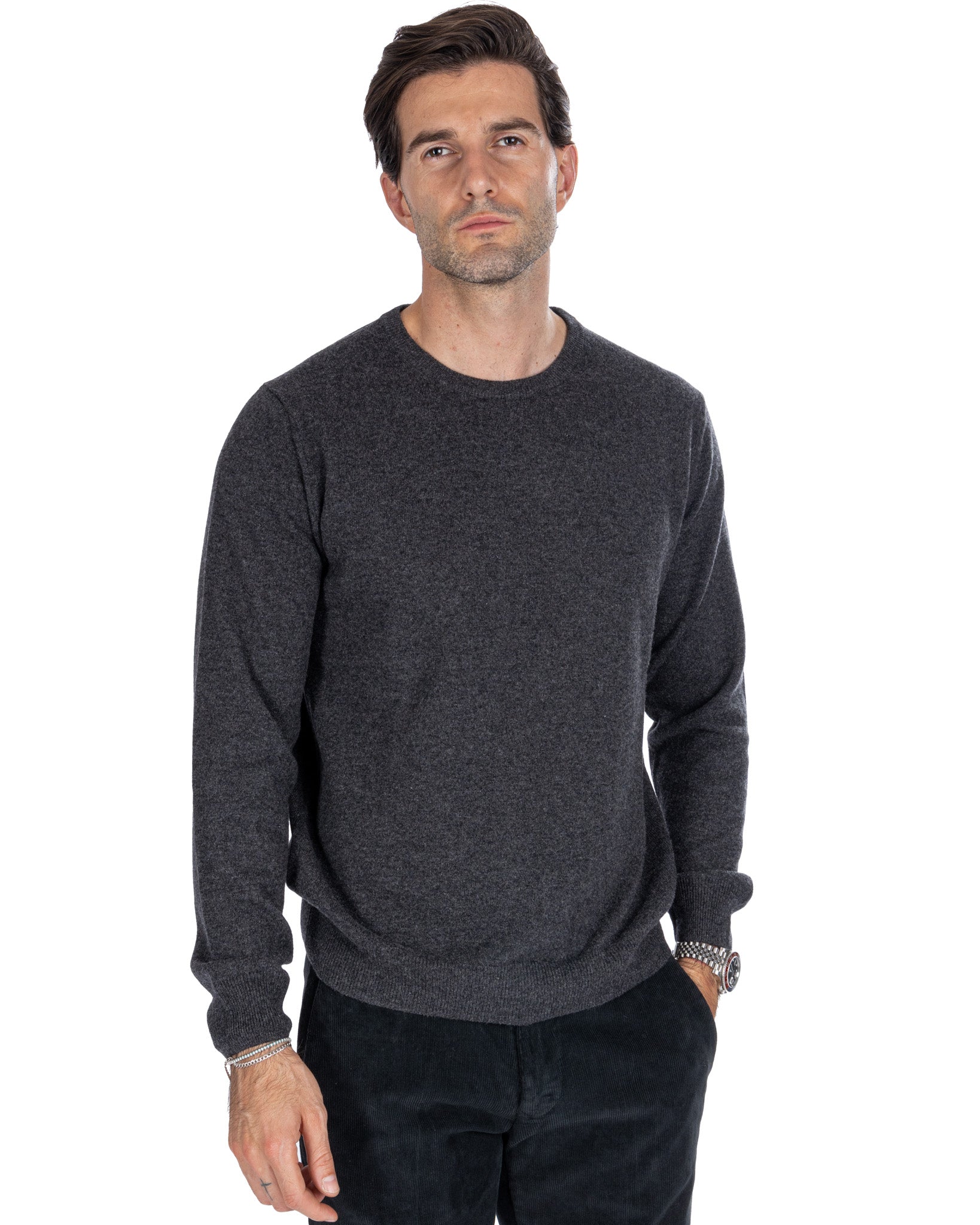 Atrani - maglione in puro cashmere antracite