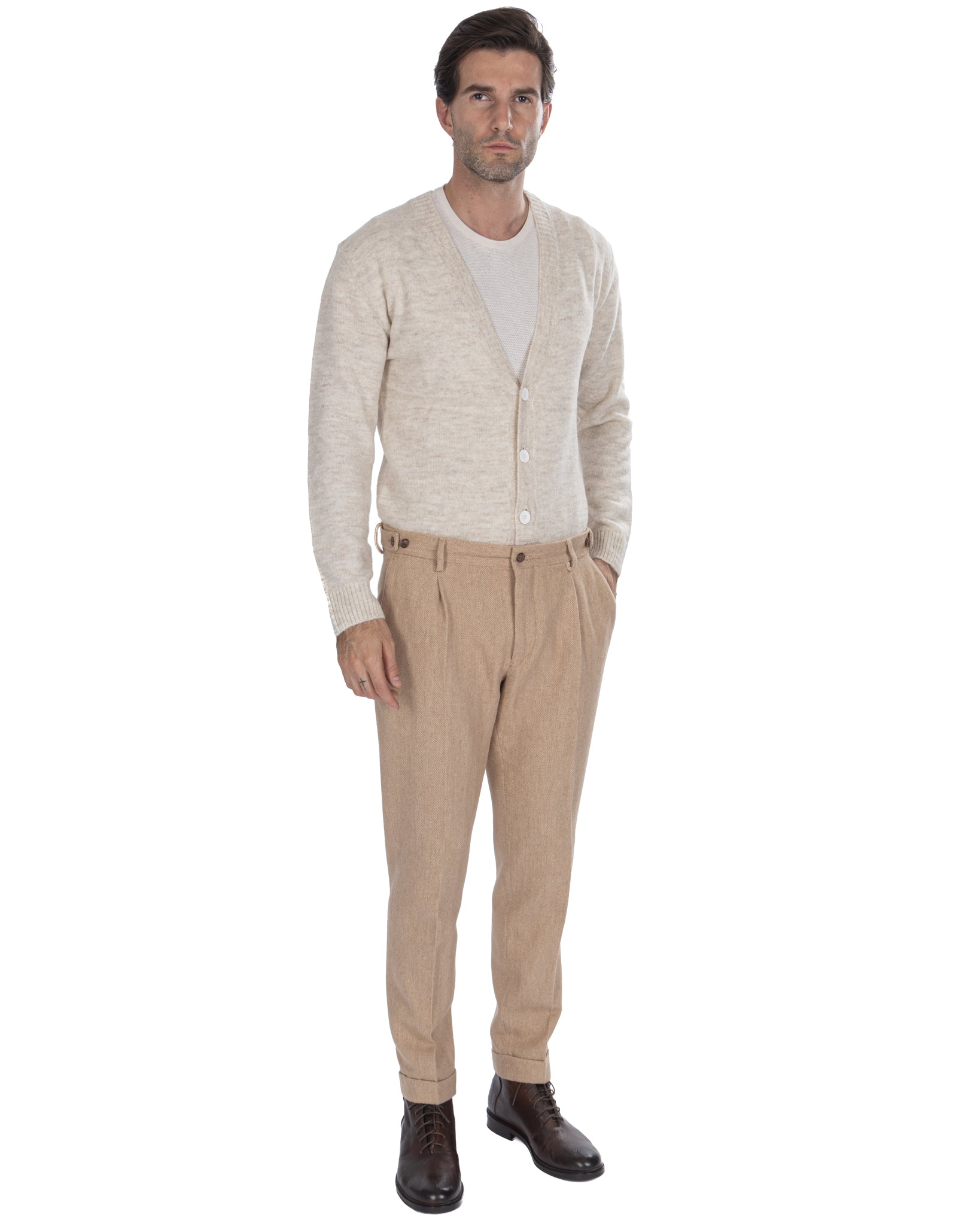 Zurigo - pantalone spigato beige