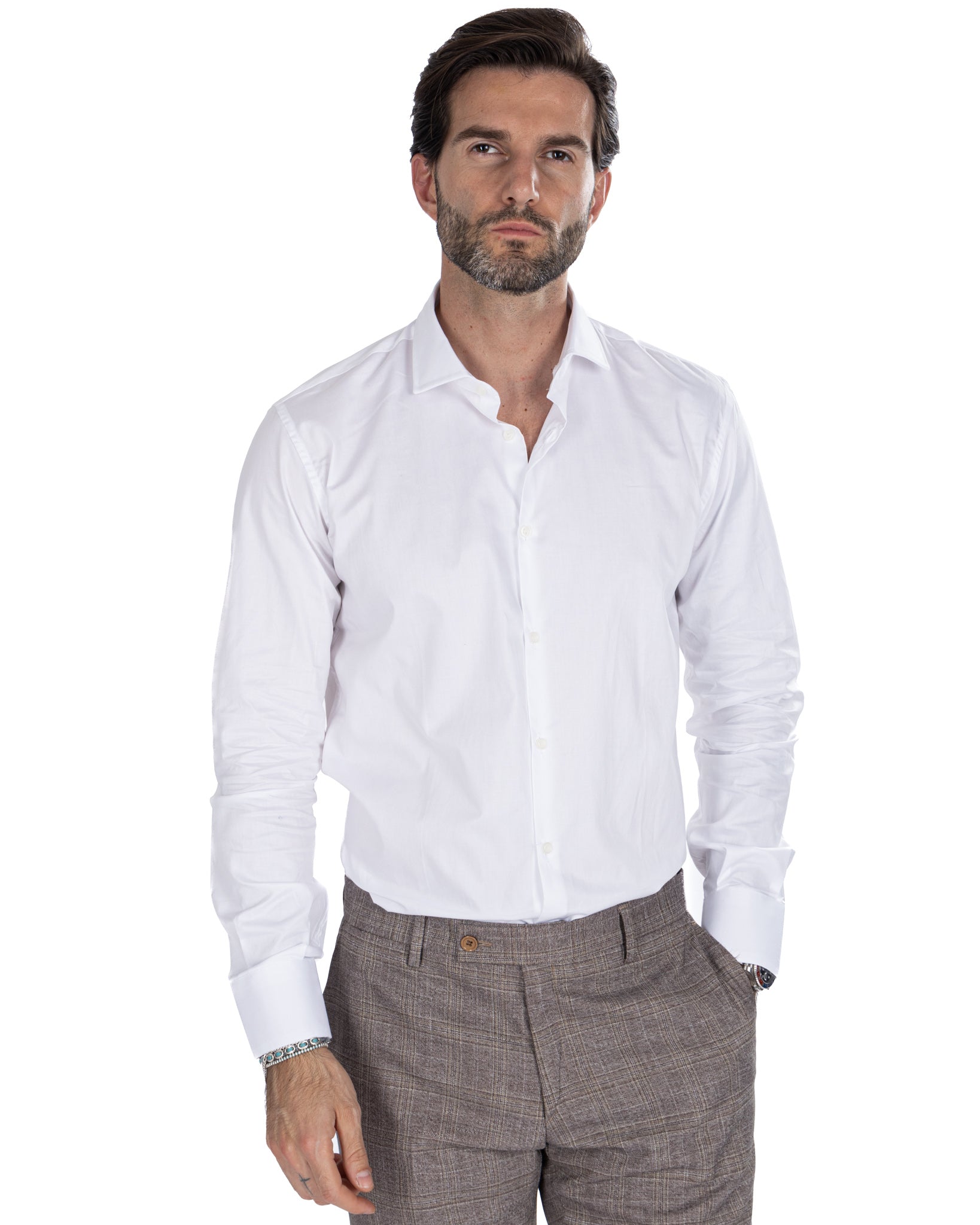 Camicia - slim fit bianca twill