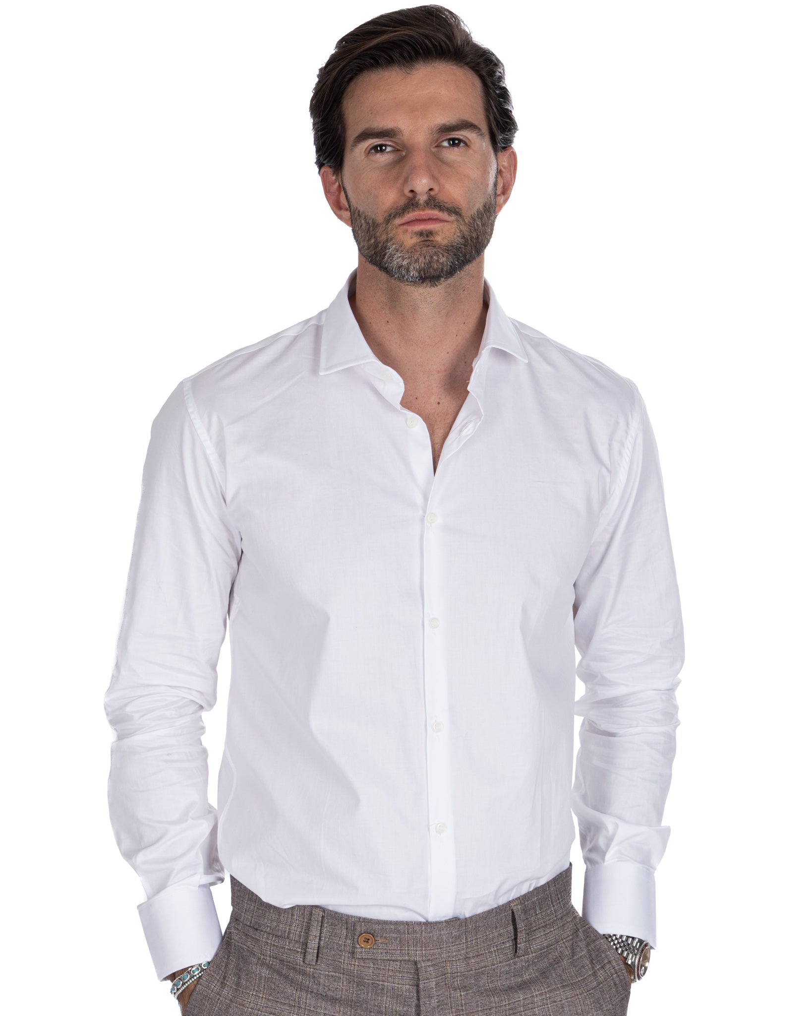 Shirt - slim fit white twill