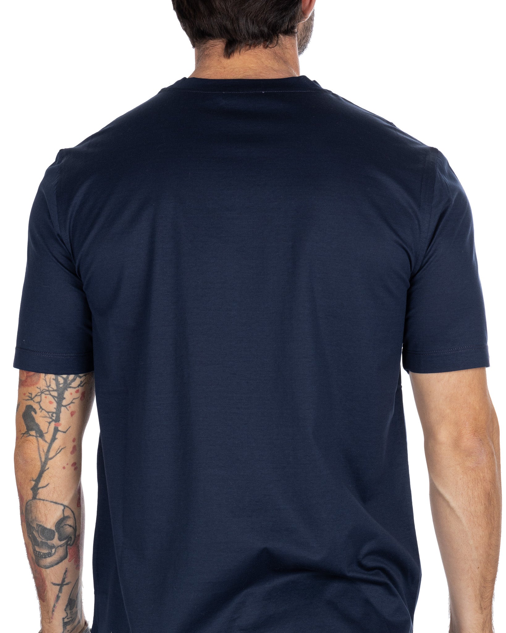 Stirling - t-shirt blu in filo di scozia