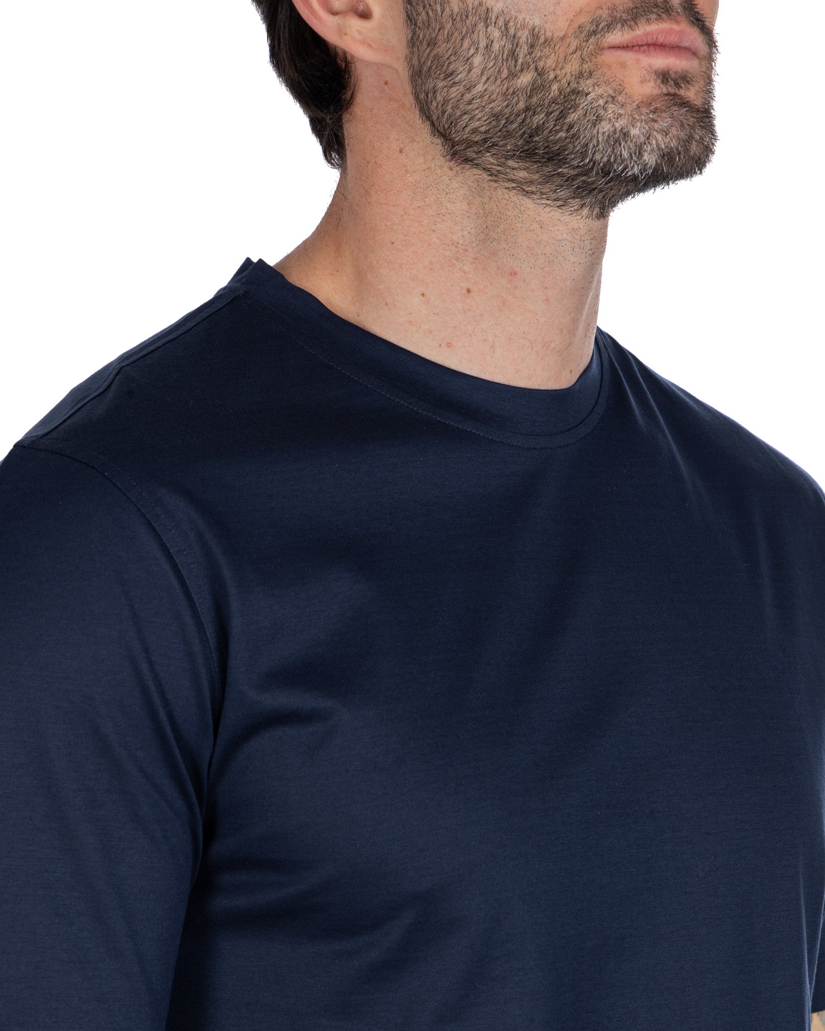 Stirling - t-shirt blu in filo di scozia