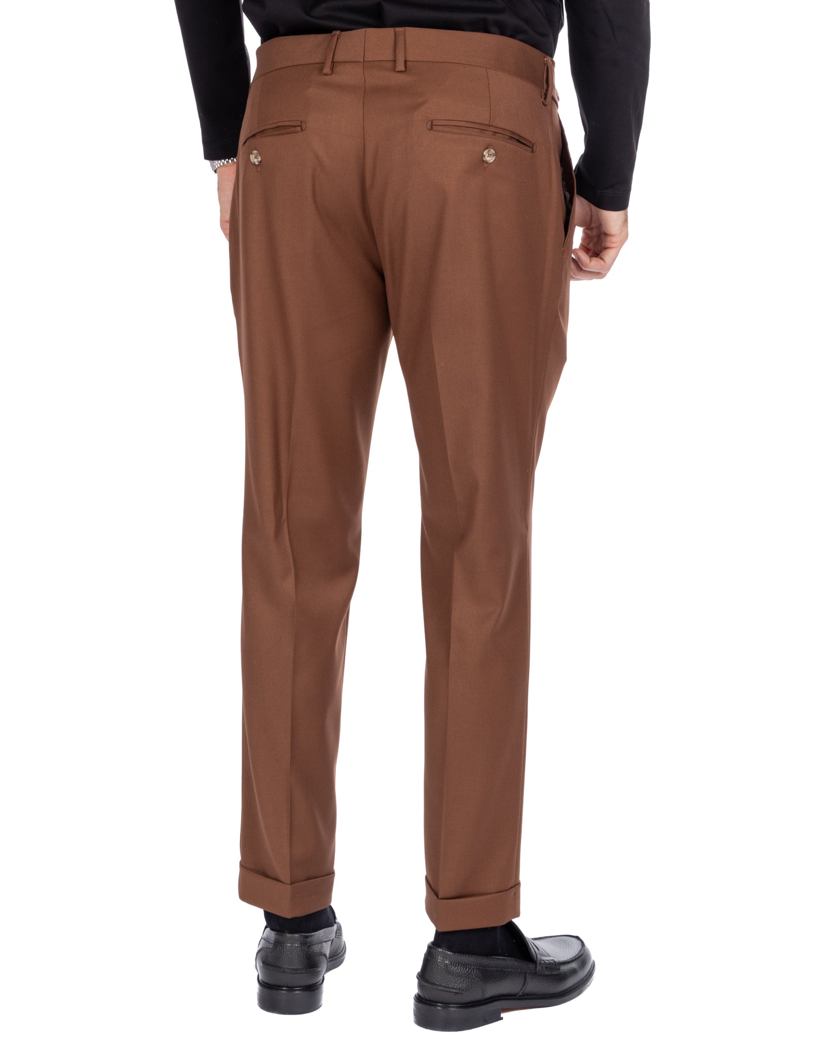 Fasano - pantalone con pince tabacco