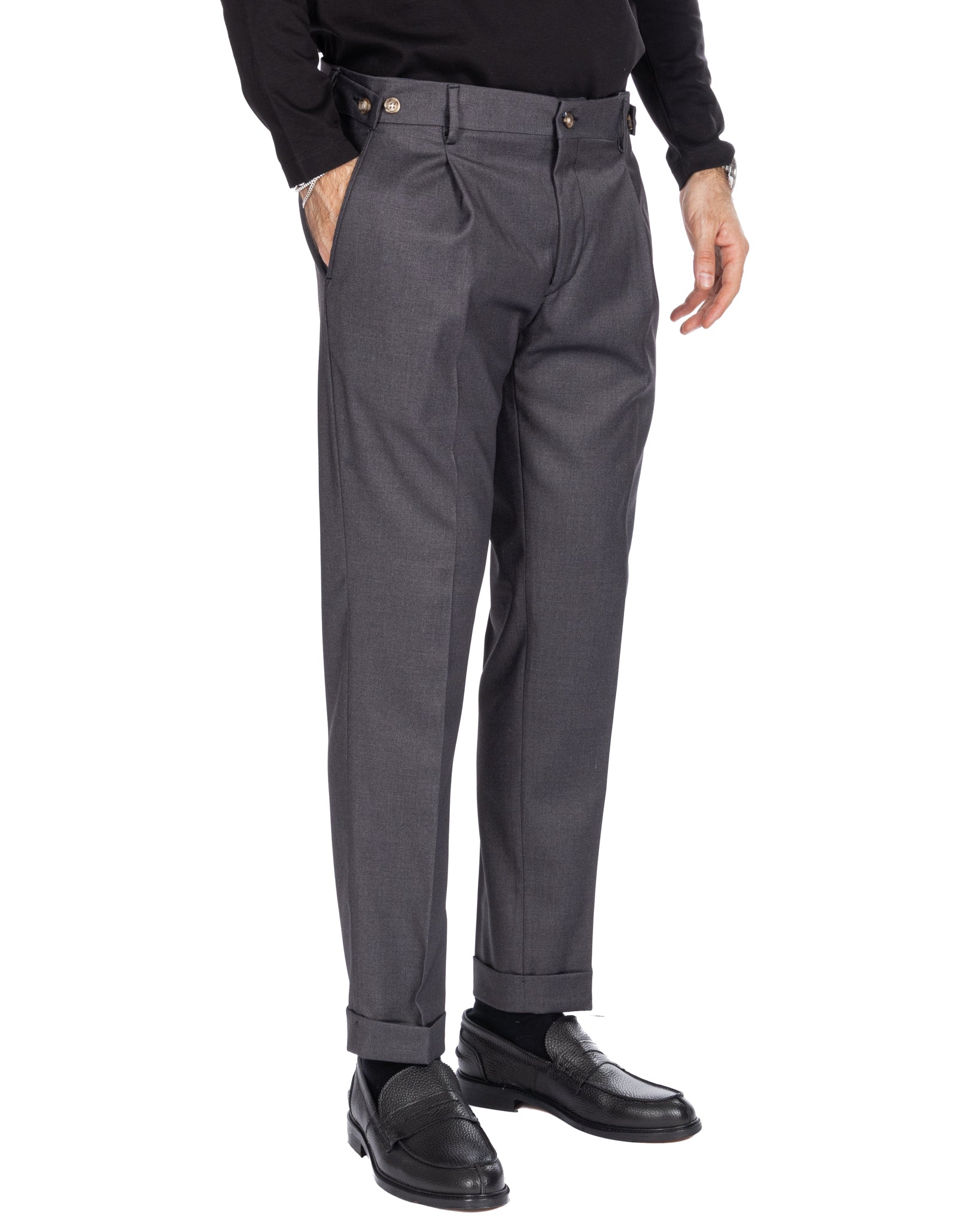 Fasano - grey pleated trousers