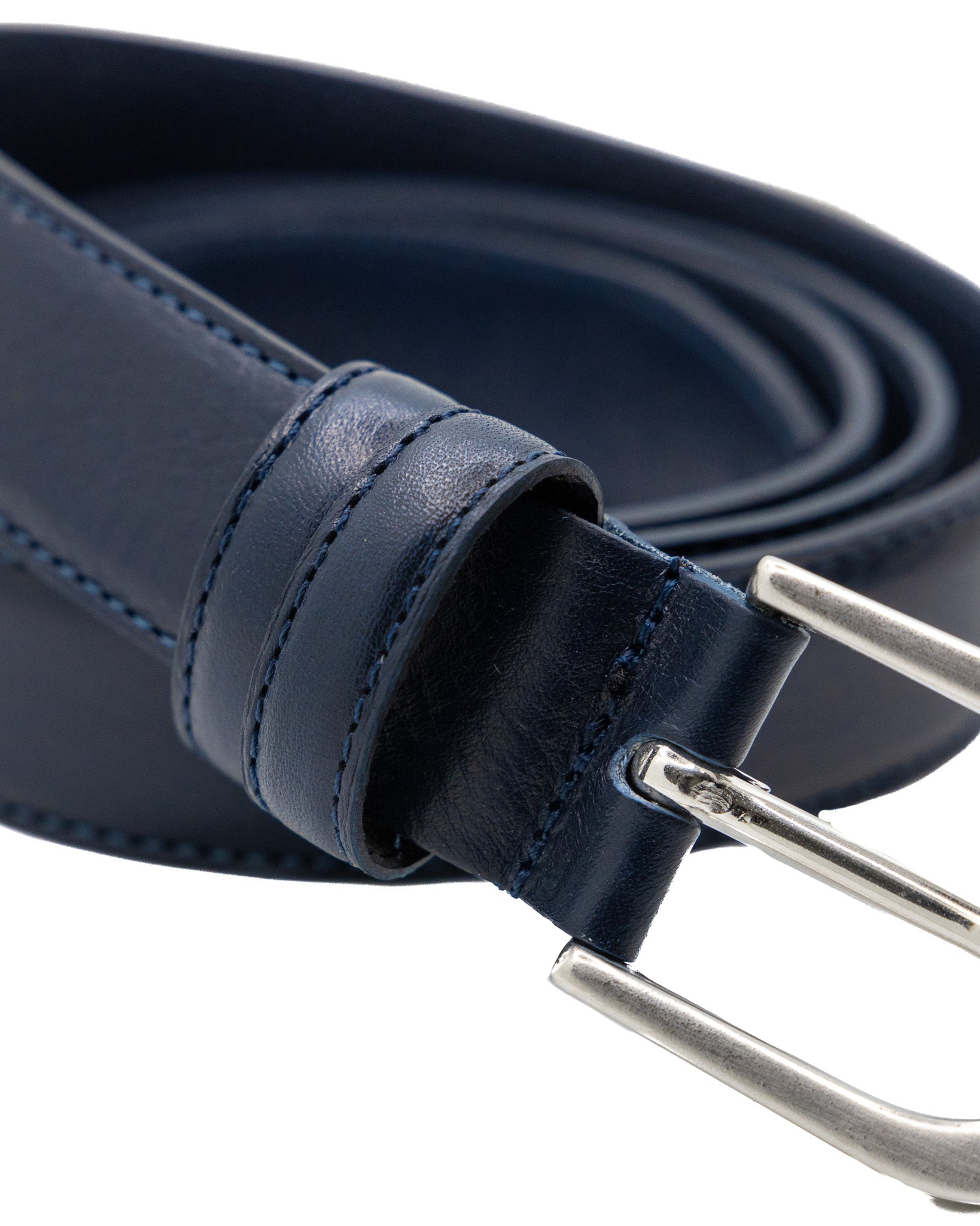 Empoli - ceinture en cuir martelé bleu