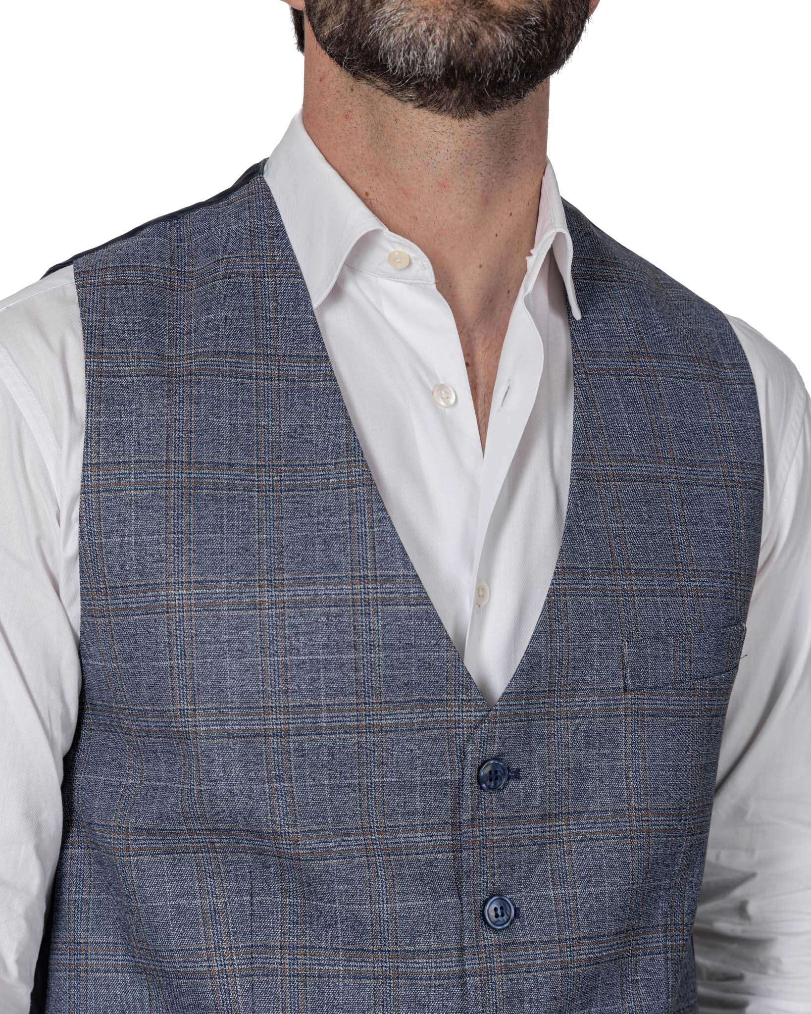 Senales - single-breasted square denim waistcoat