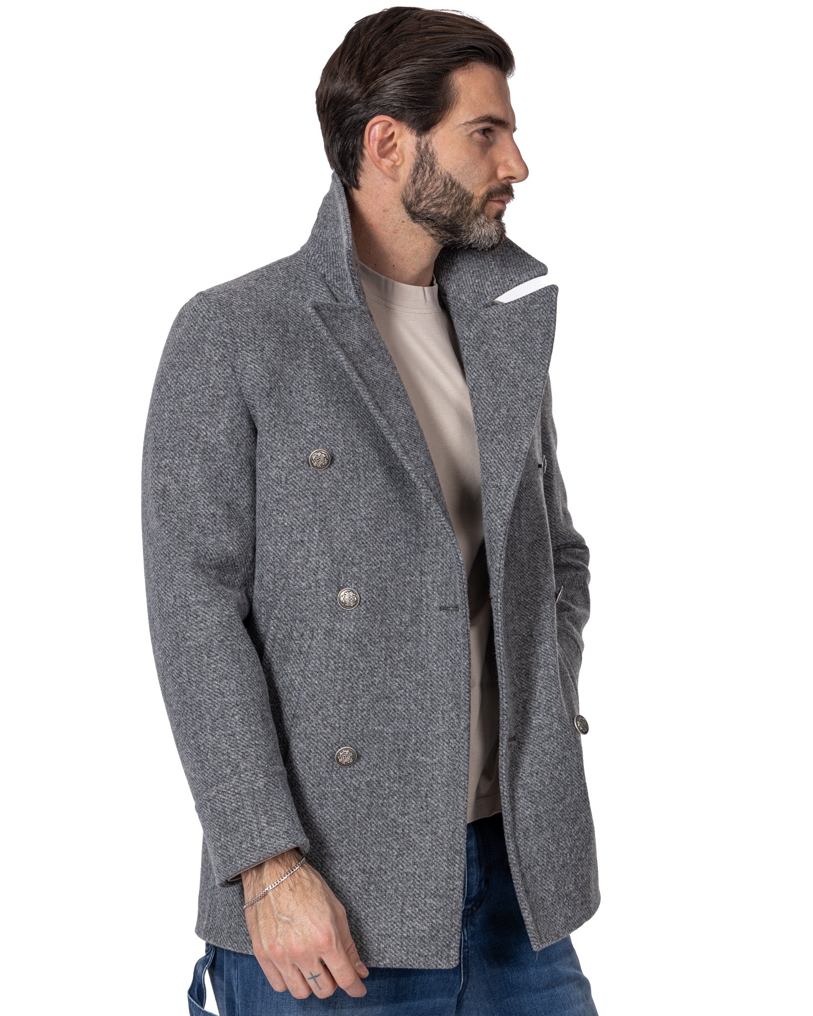 David - cappotto 3/4 grigio