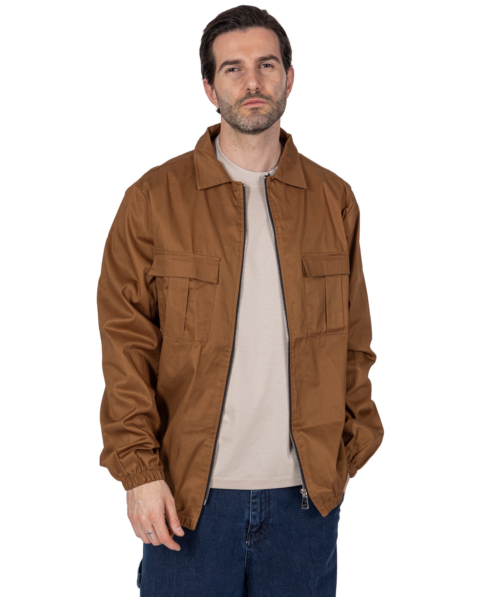 WAYNE - BROWN ZIP JACKET