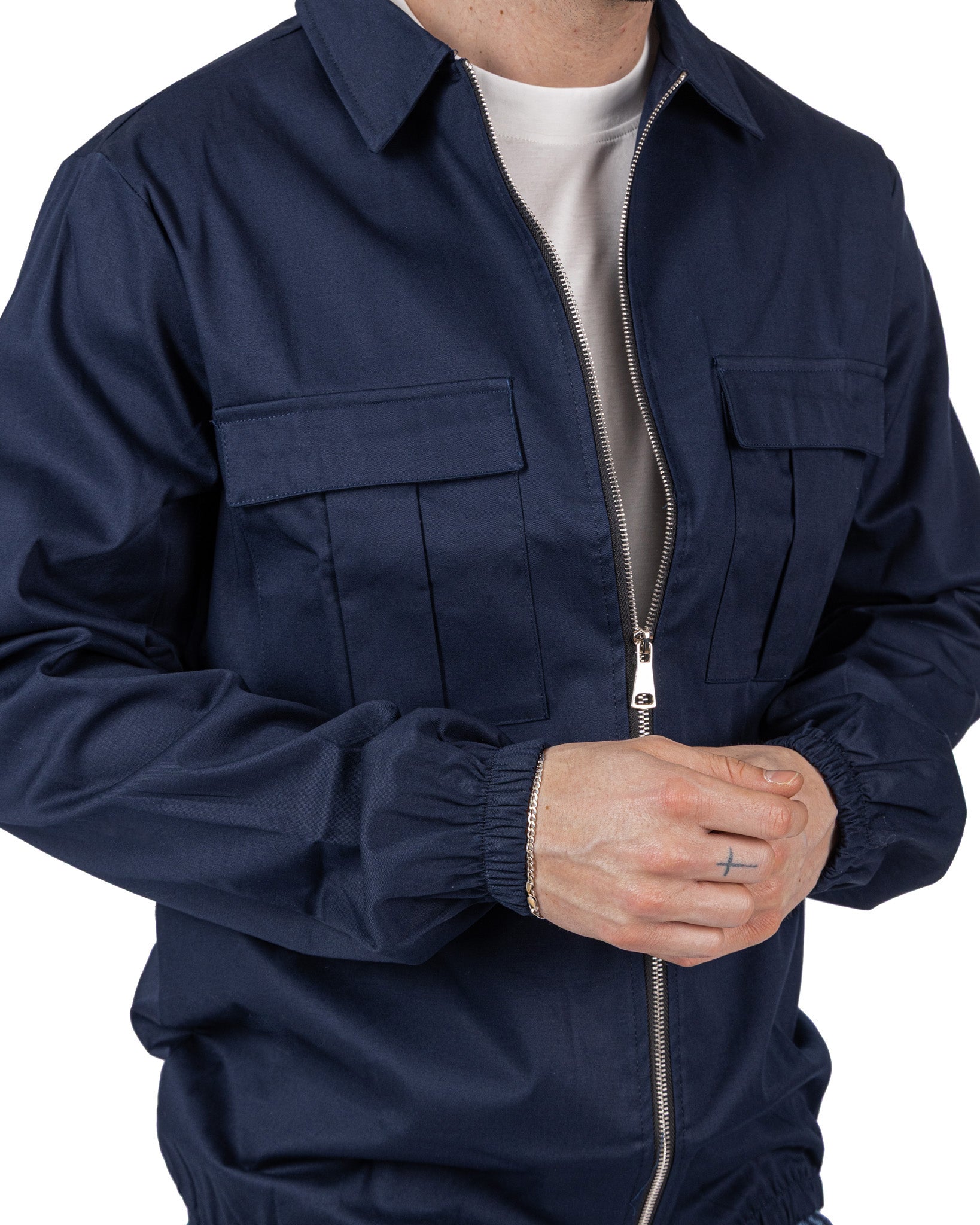 Wayne - Giacchetto con Zip Blu Navy