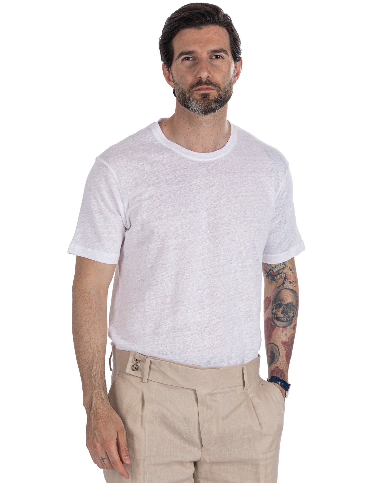 Felix - white linen oversized t-shirt