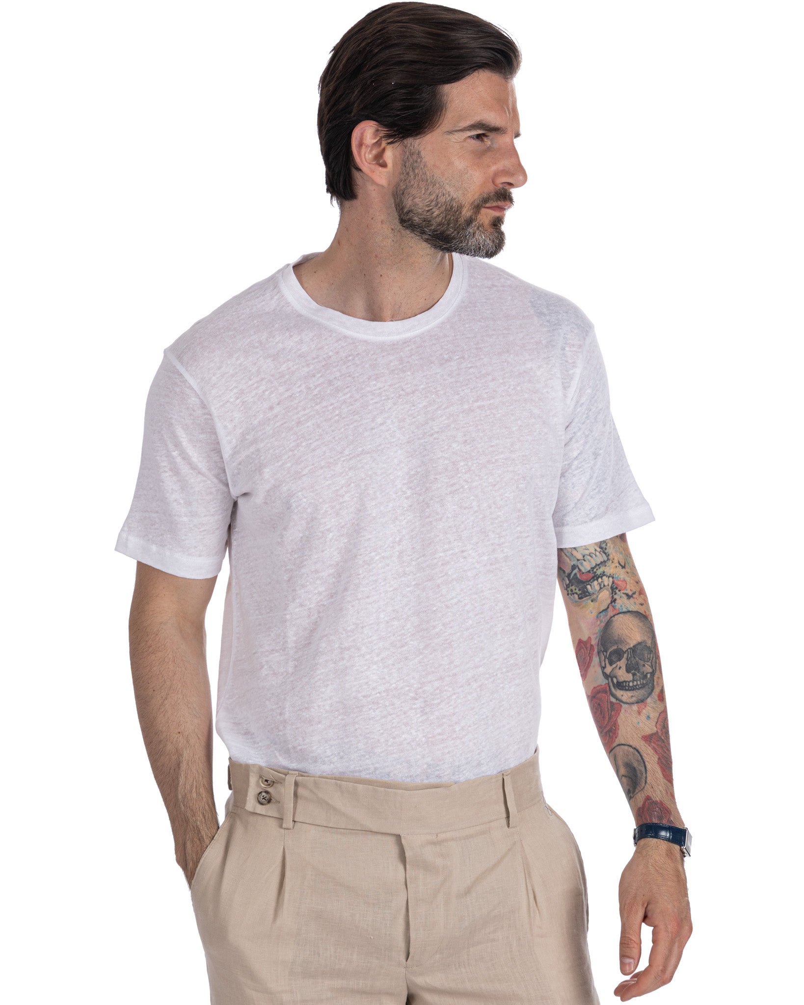 Felix - white linen oversized t-shirt
