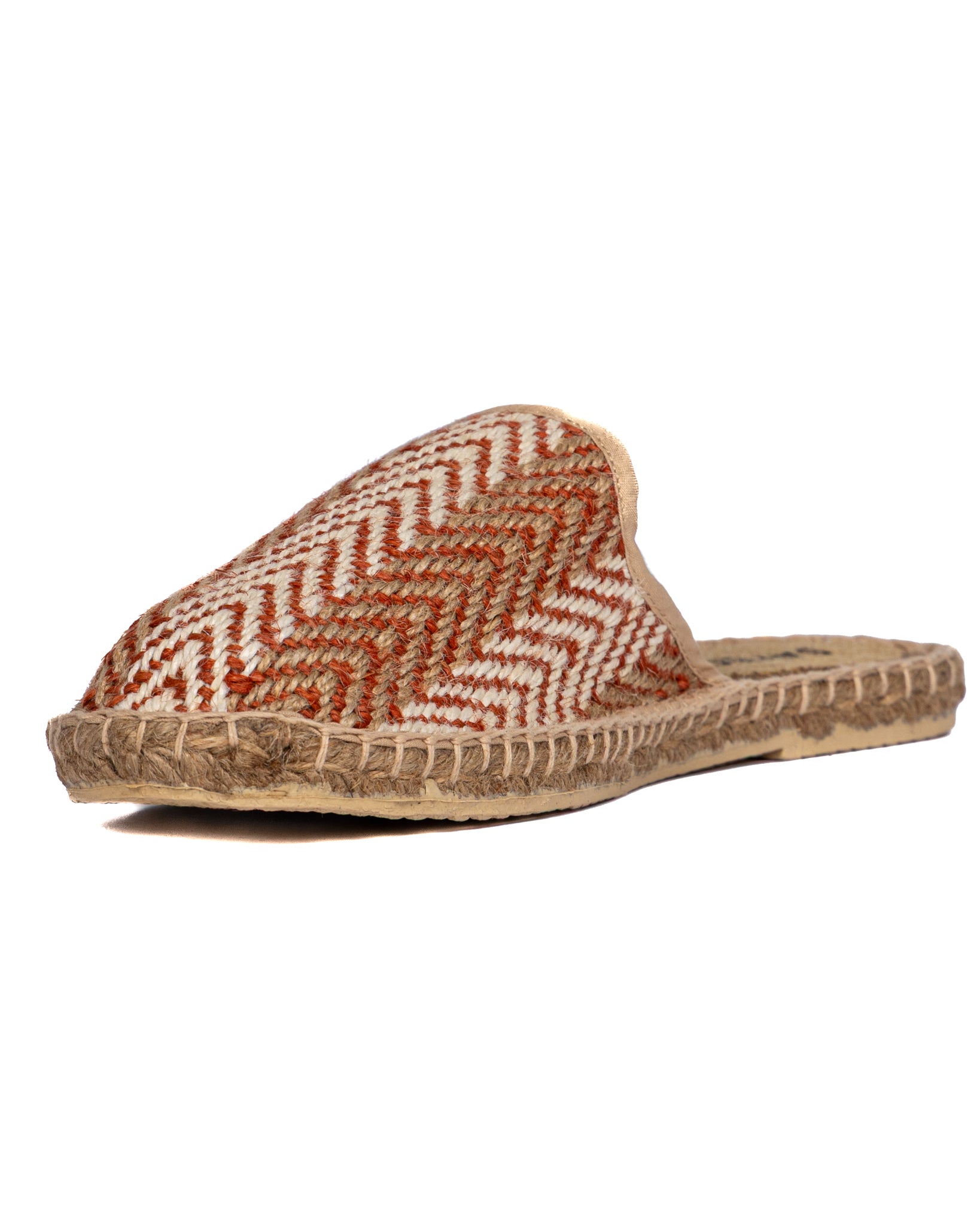 Lerici- mules espadrilles à chevrons brique