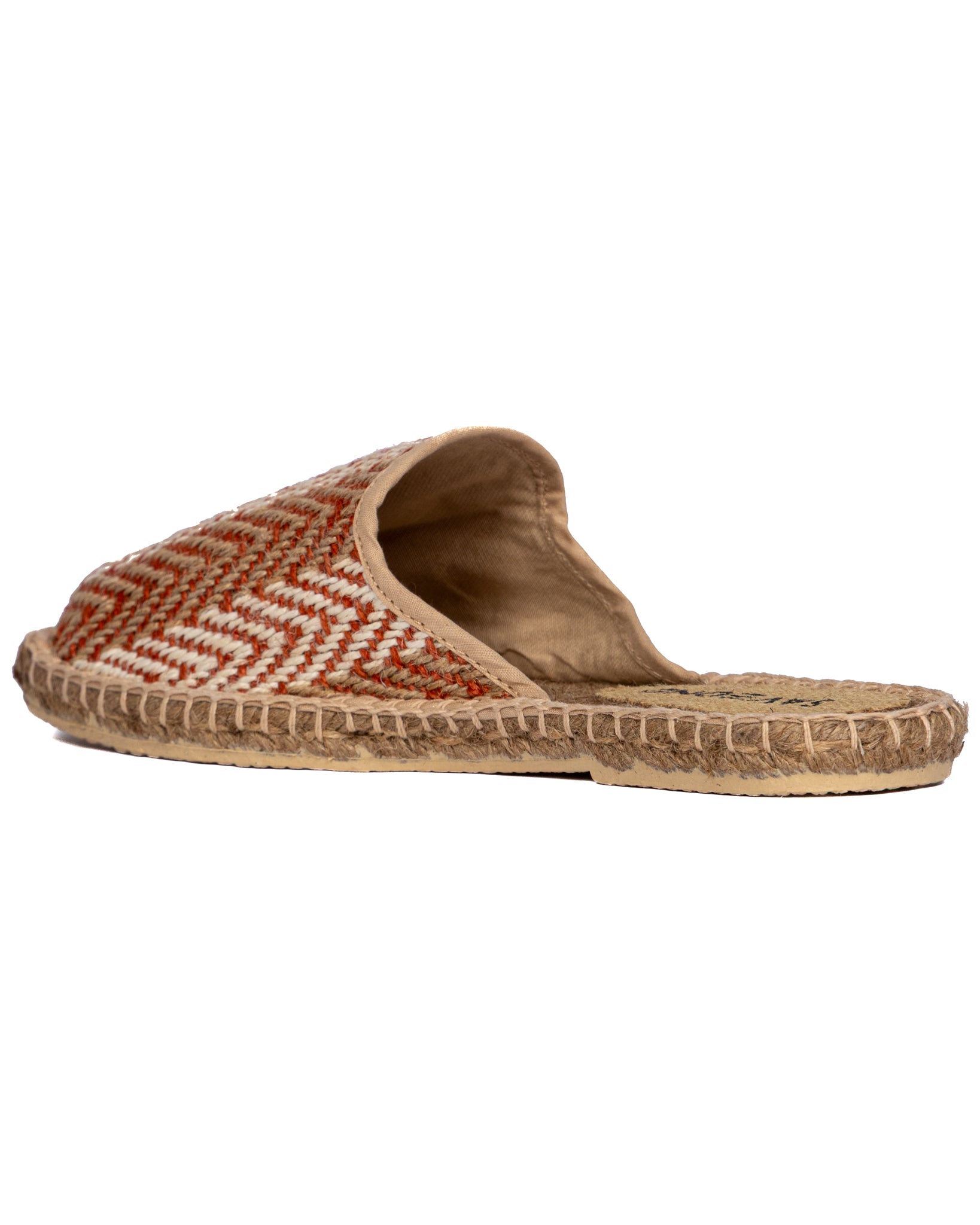 Lerici- mules espadrilles à chevrons brique