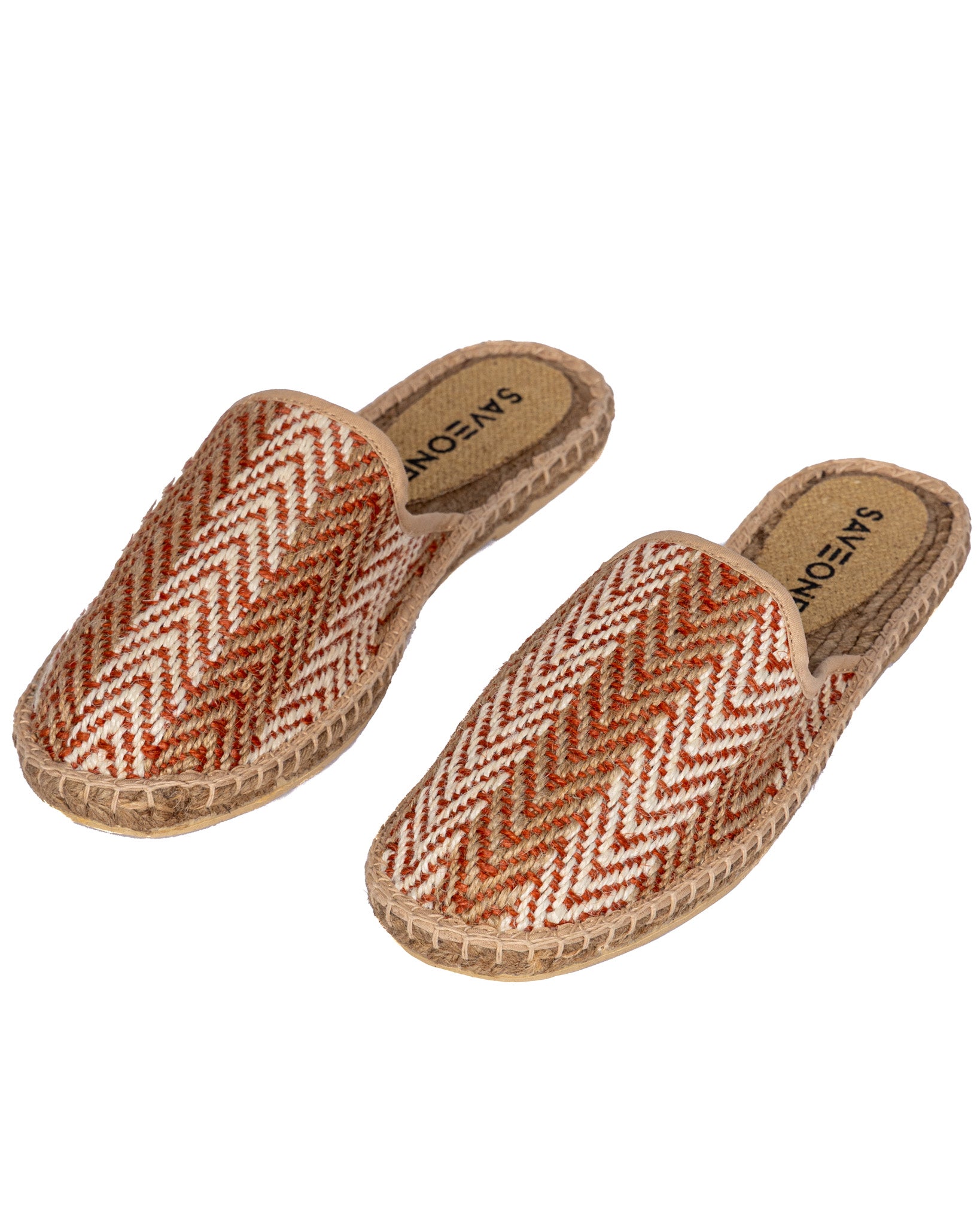 Lerici- mules espadrilles à chevrons brique