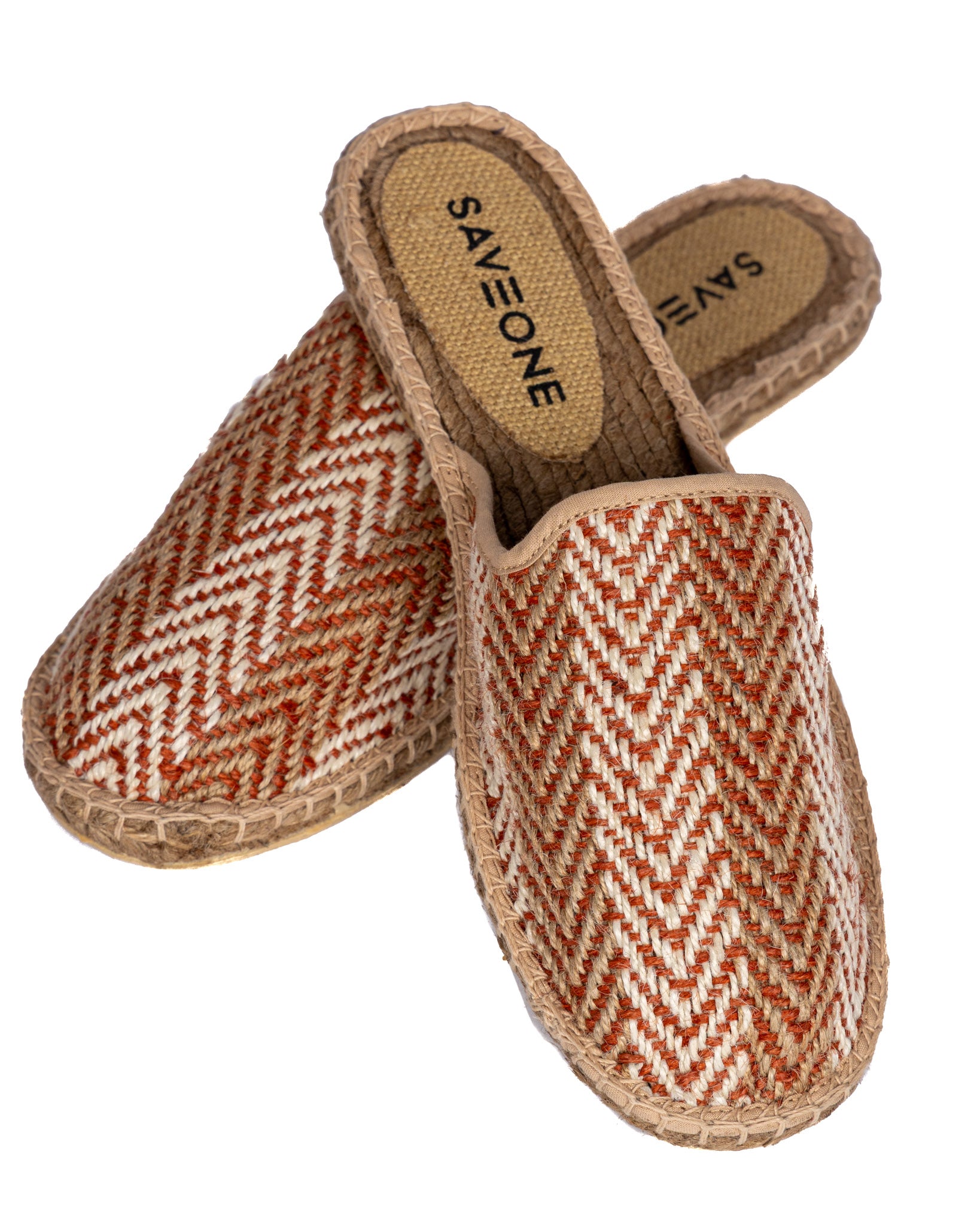 Lerici- mules espadrilles à chevrons brique