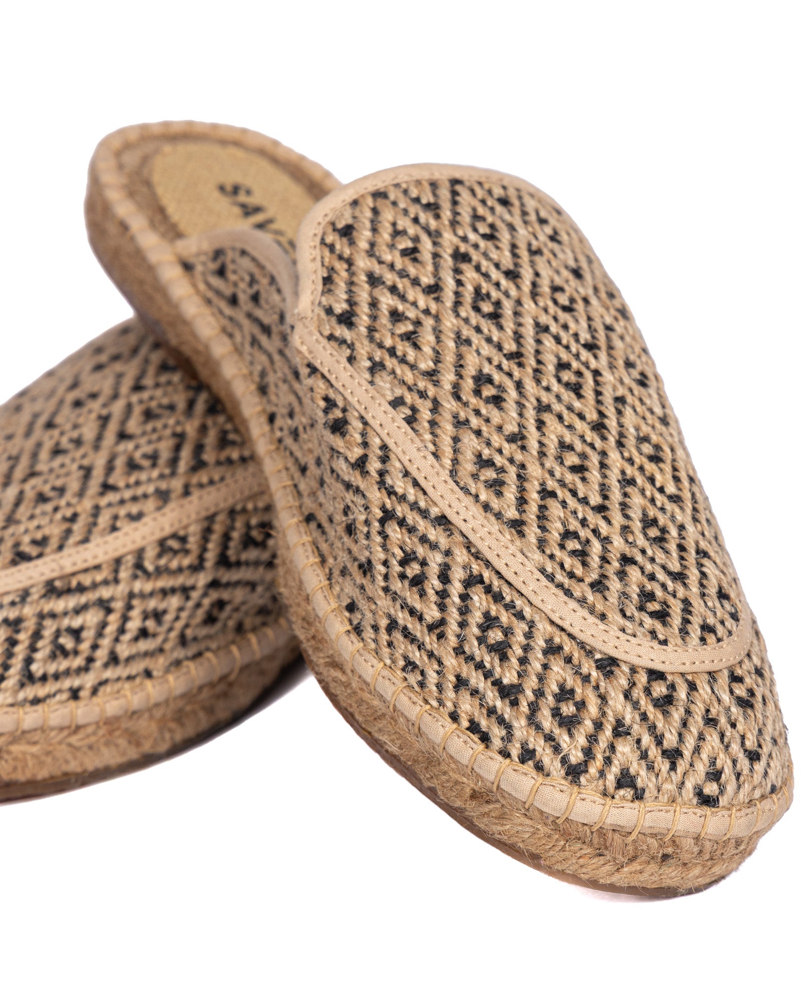 Sirolo - mules espadrilles ethniques marron foncé
