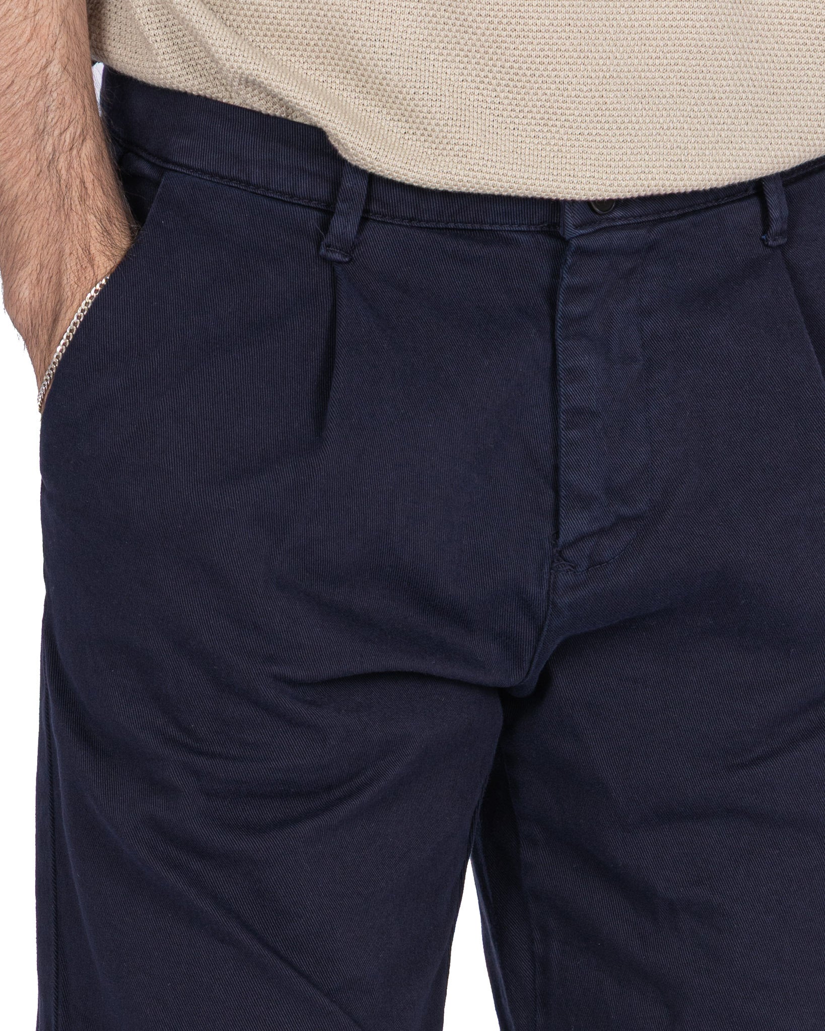 Easton - bermuda blu vita alta con pinces