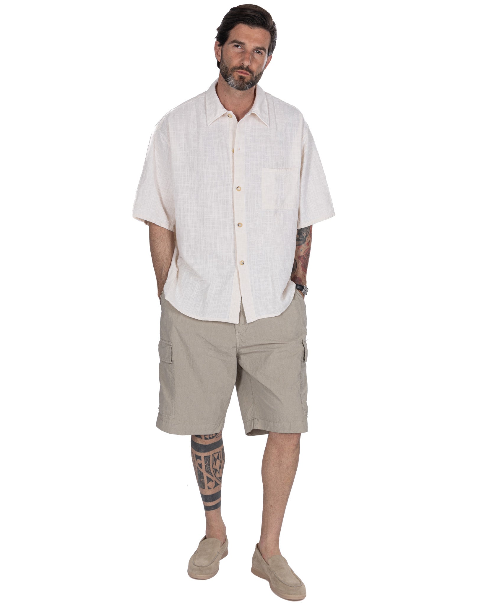 Hunter - short cargo tissé en ficelle