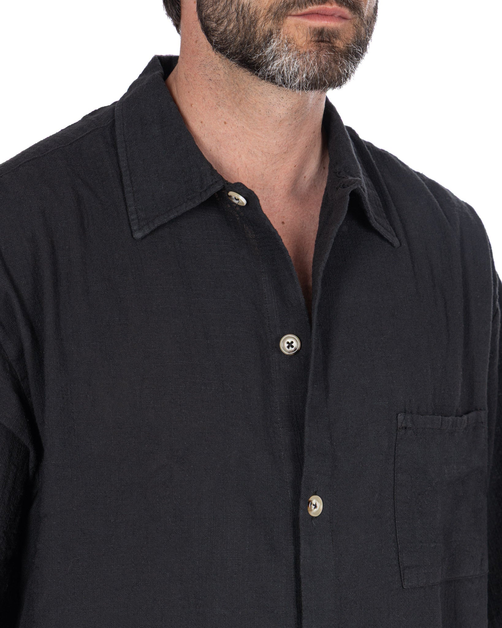 Madeira - chemise texturée oversize noire