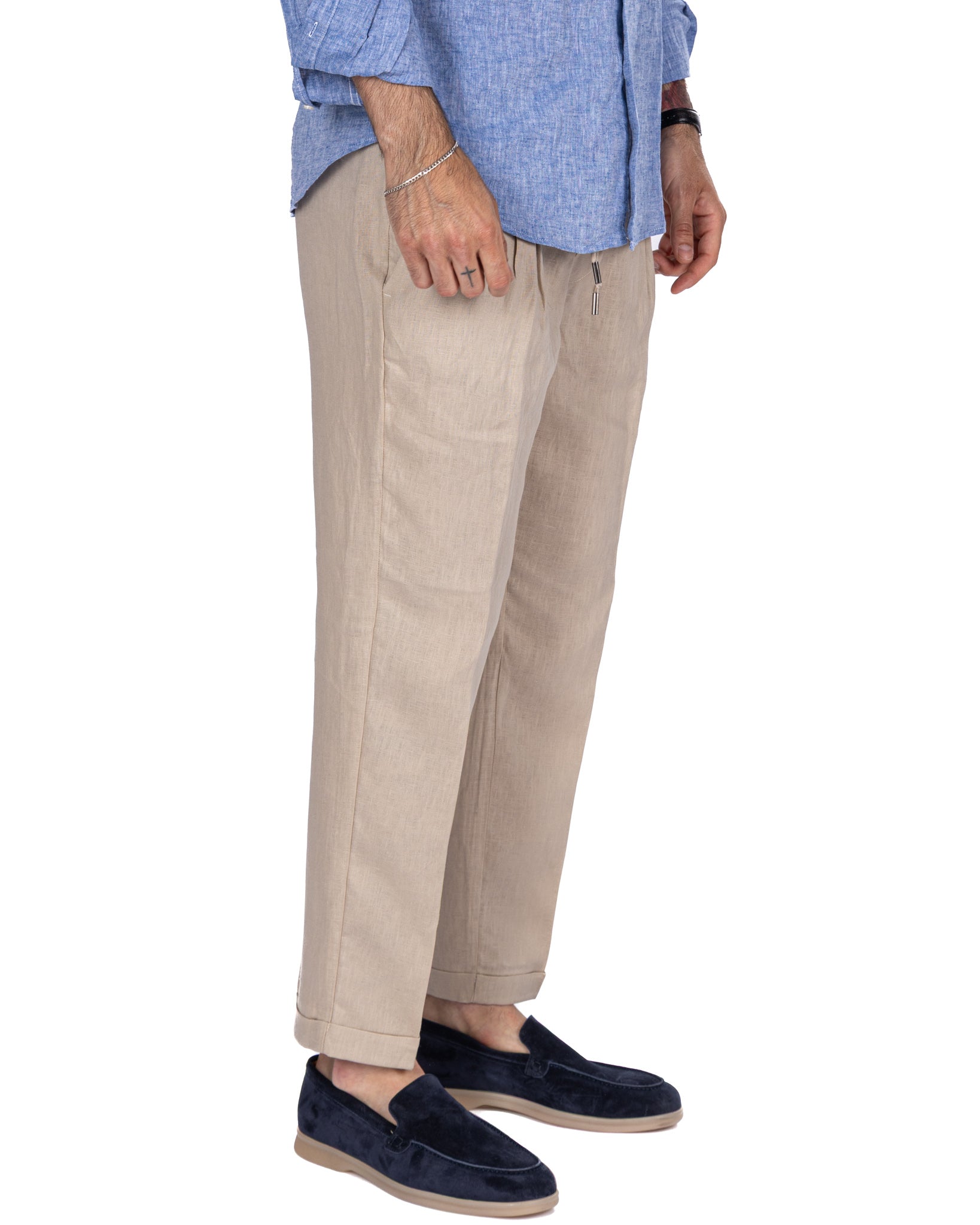 Cary - pantalon ficelle pur lin