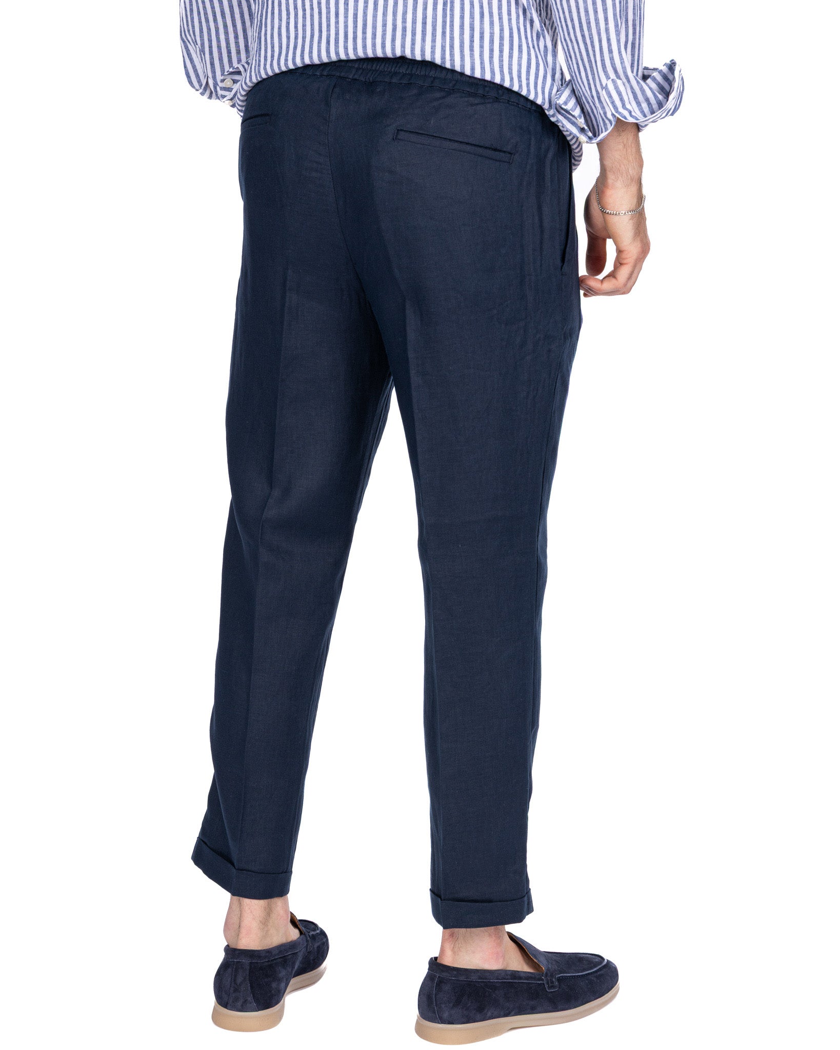 Cary - pantalon pur lin bleu