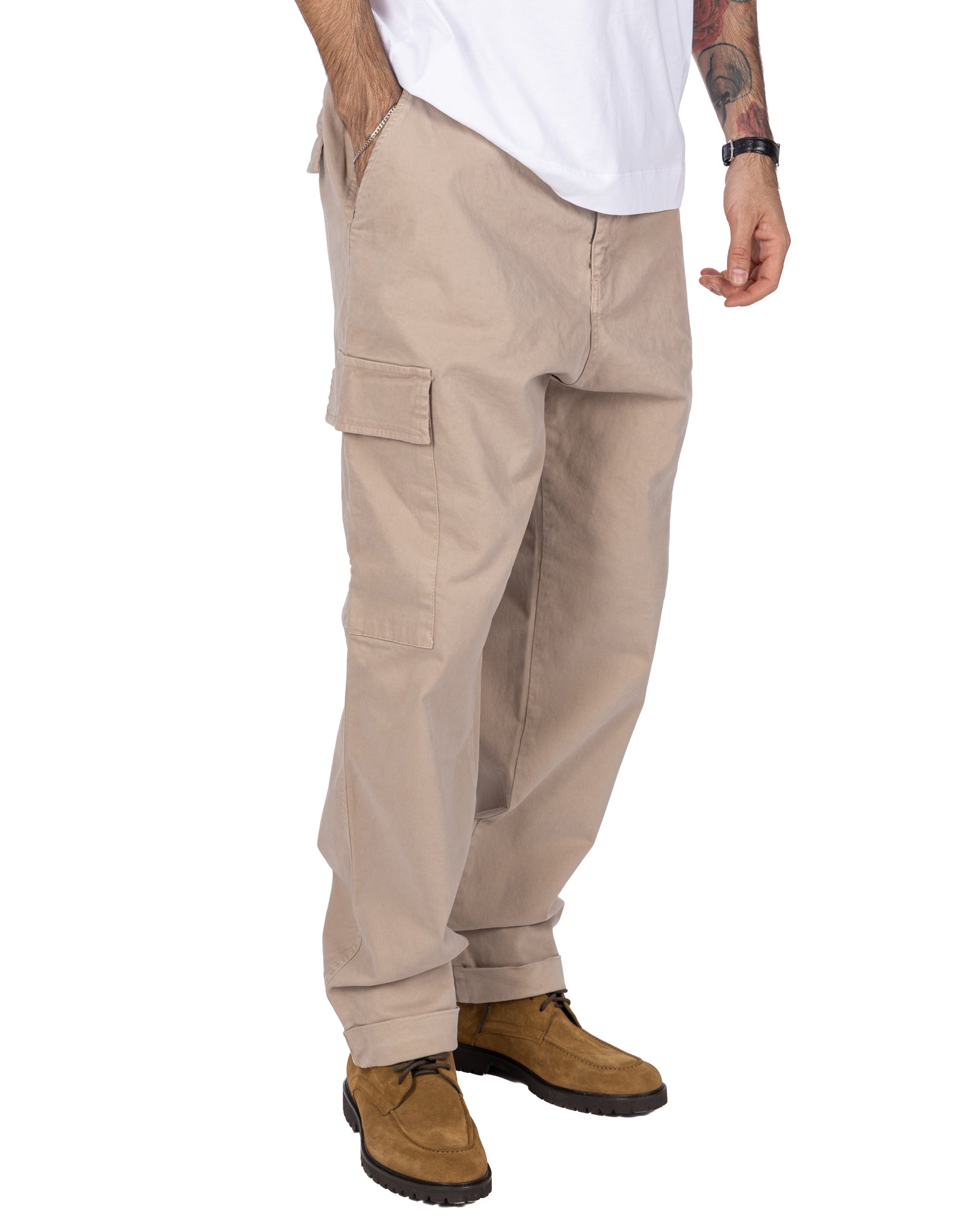 Pantalon cargo en coton beige Kodak