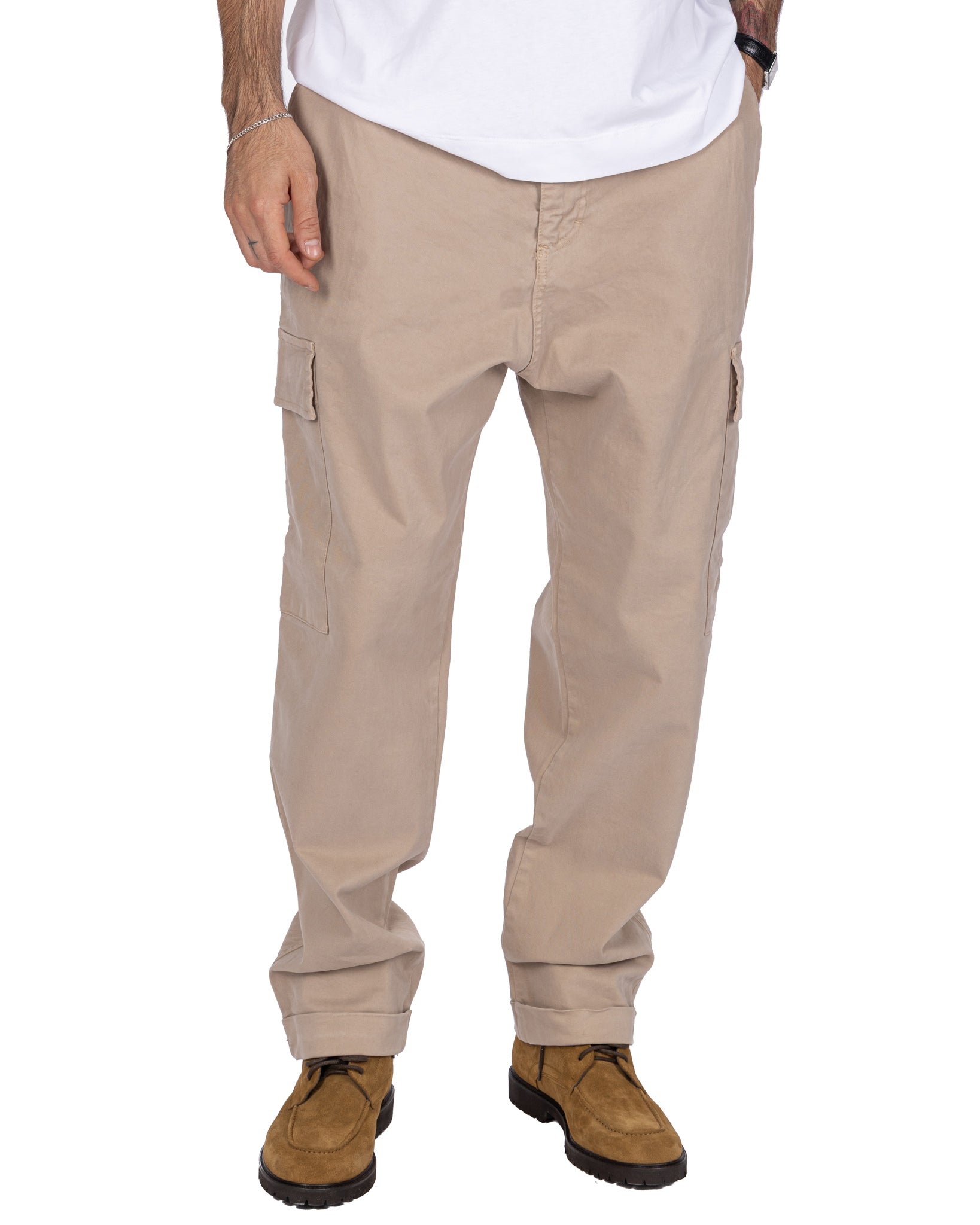 Pantalon cargo en coton beige Kodak