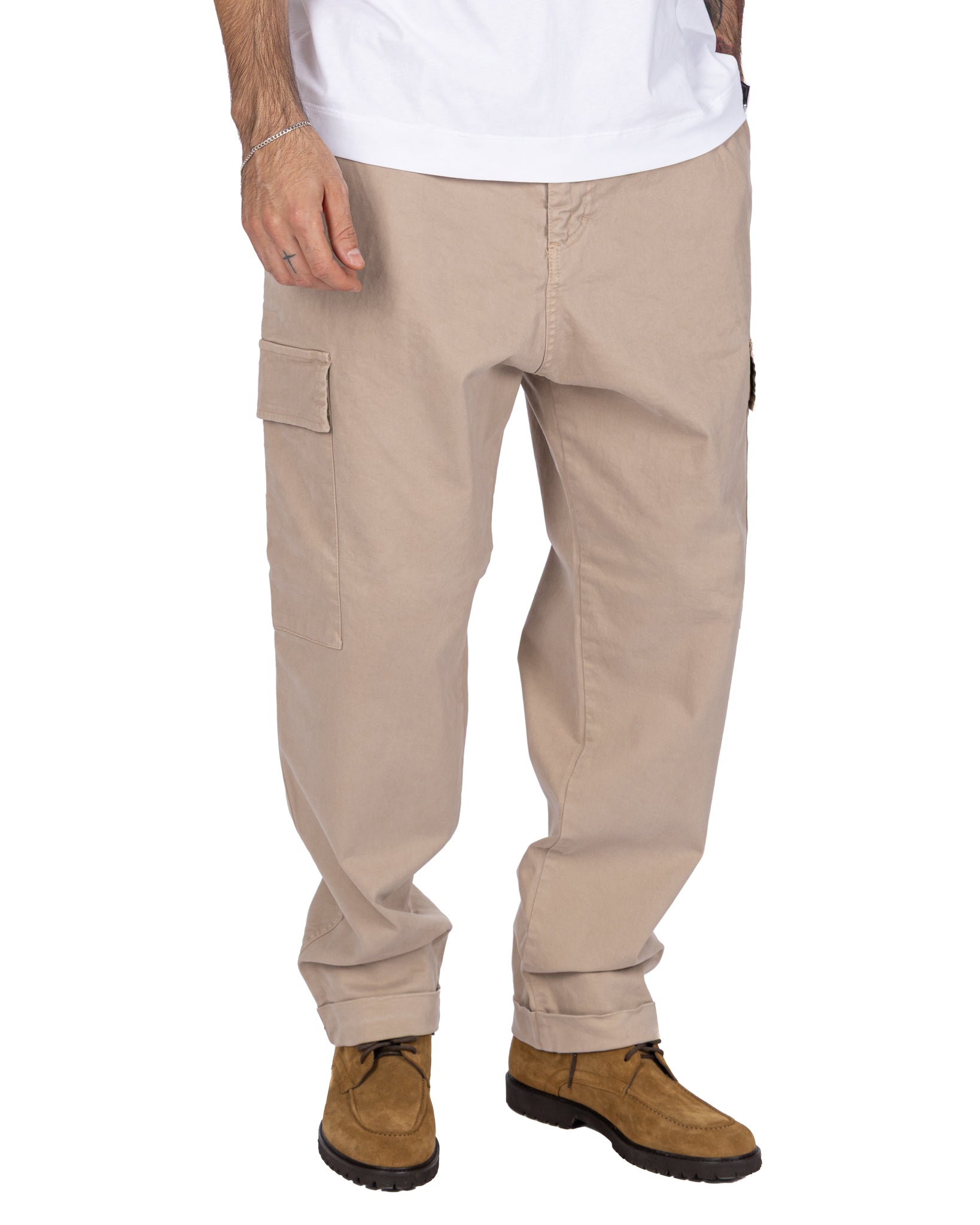 Pantalon cargo en coton beige Kodak