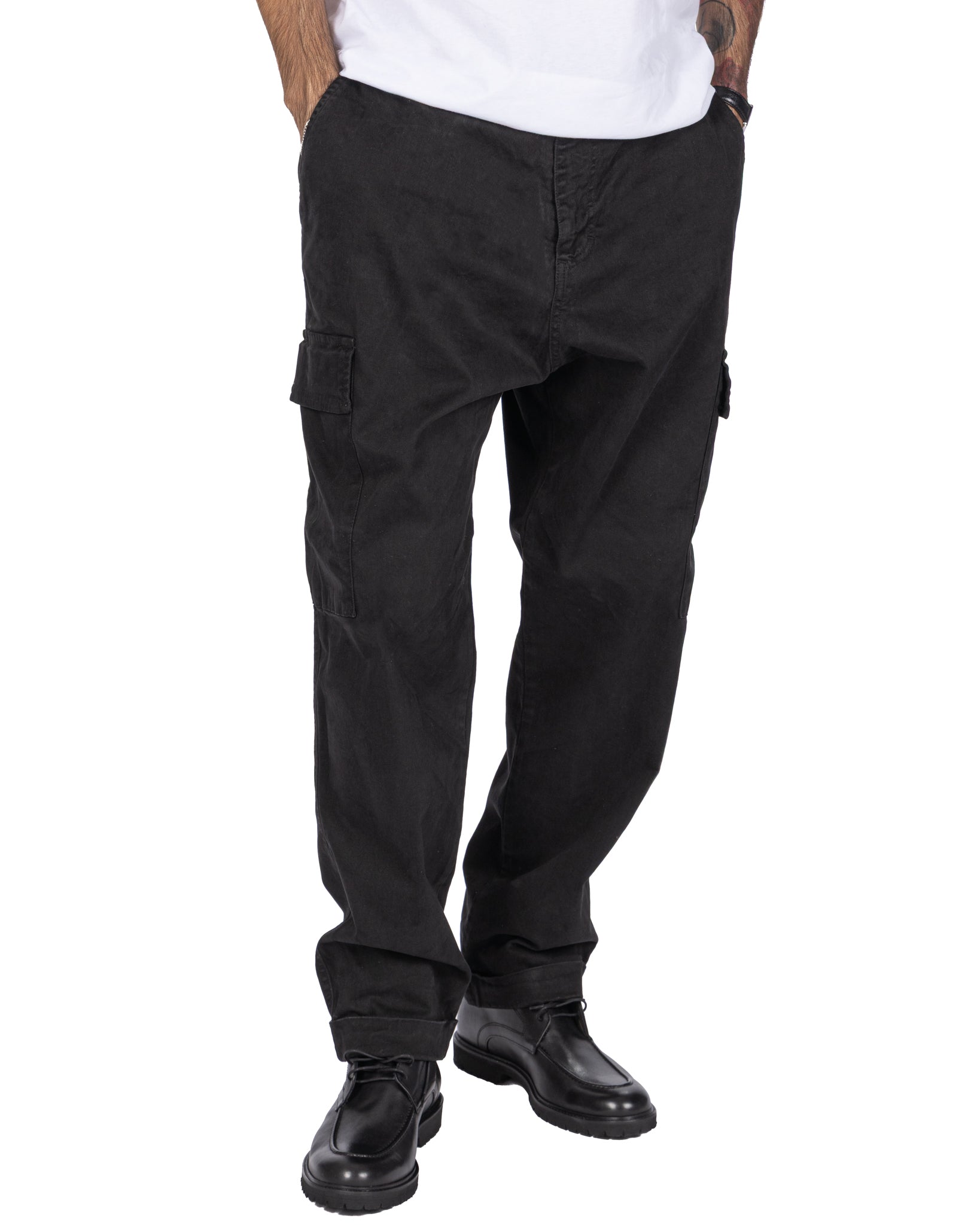 Pantalon cargo en coton noir Kodak