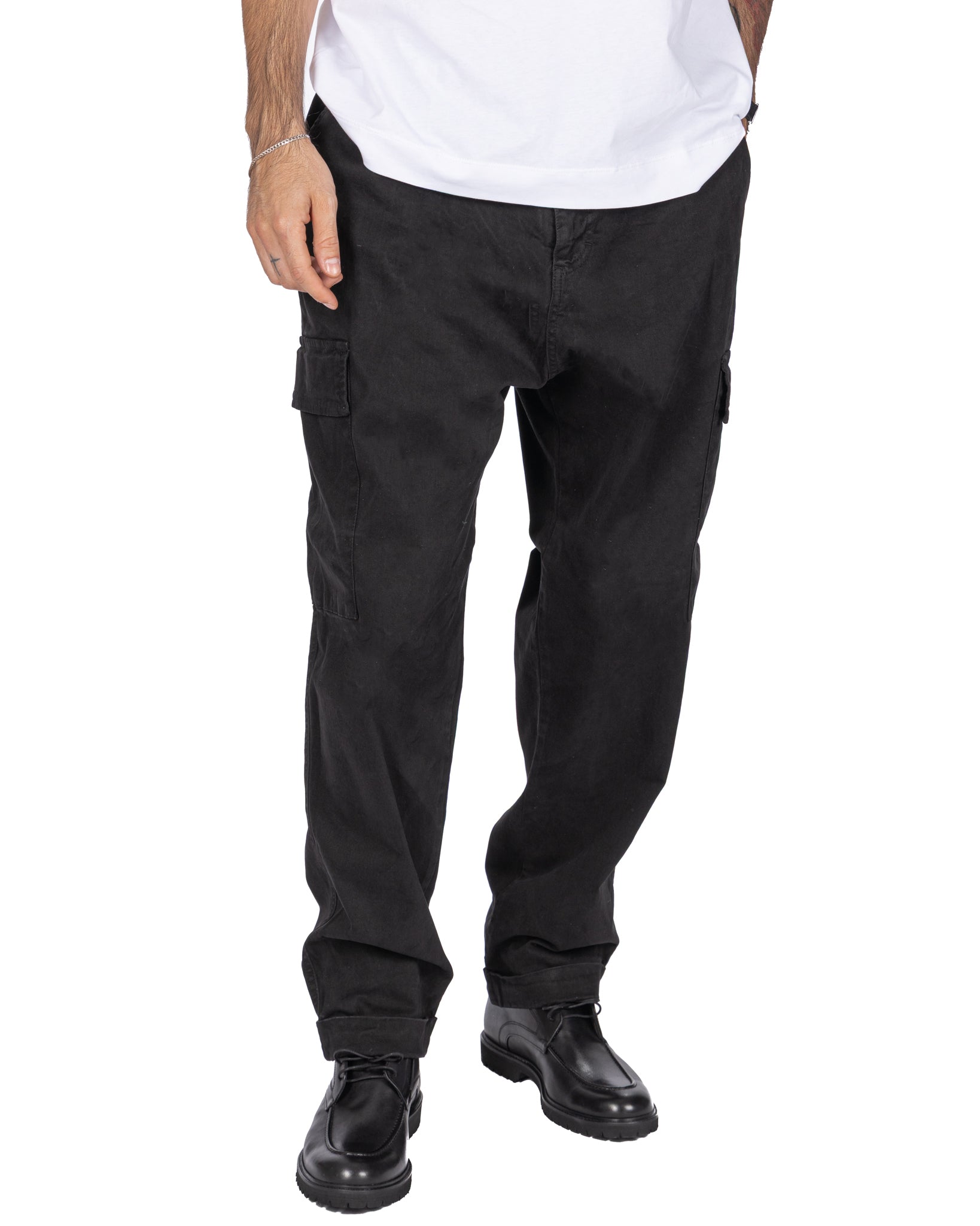 Pantalon cargo en coton noir Kodak