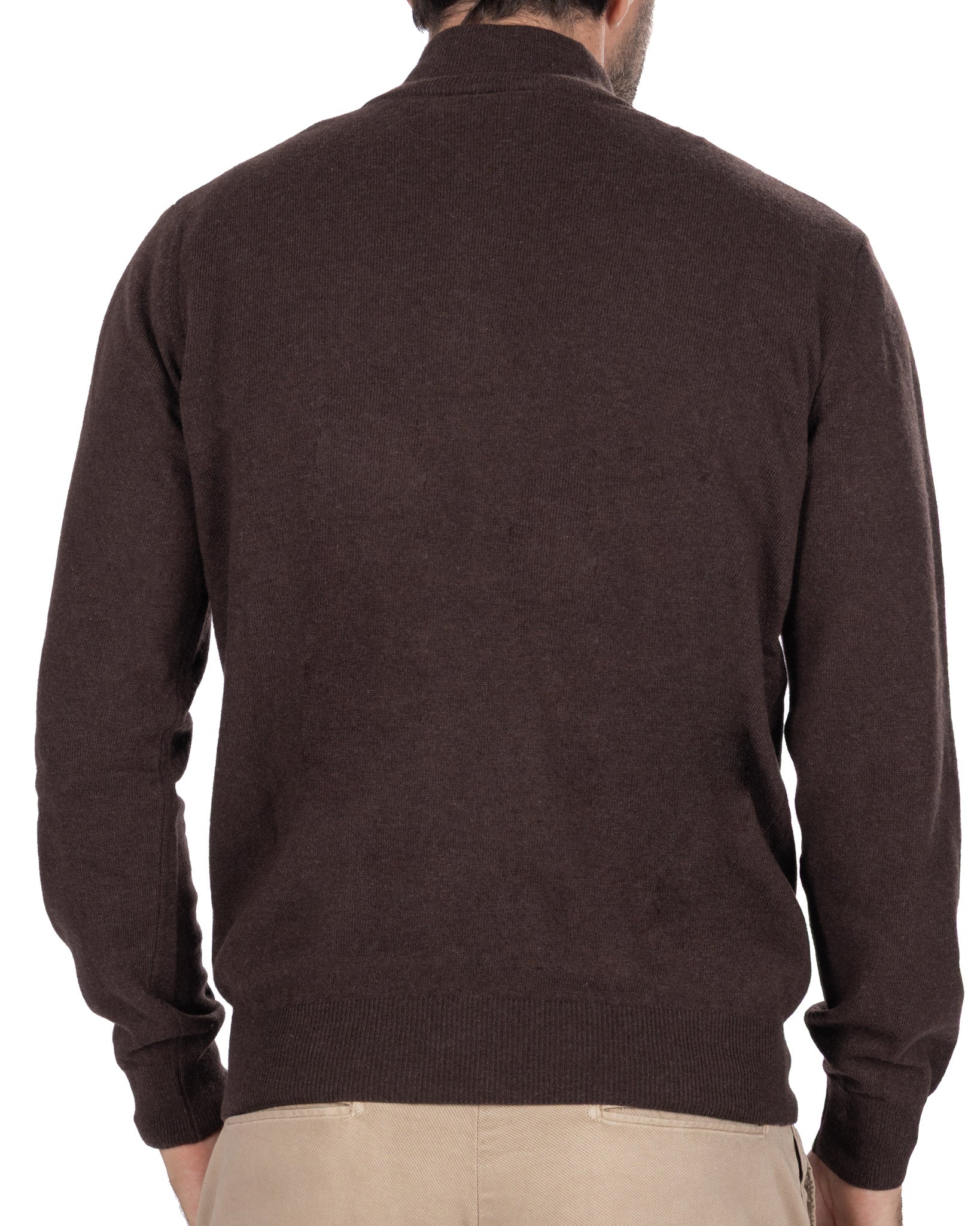 Rory zip-up turtleneck sweater in dark cashmere blend