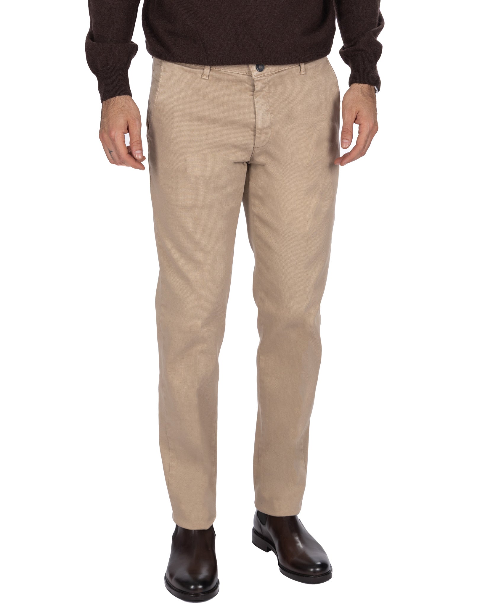 Jack trousers in beige textured cotton