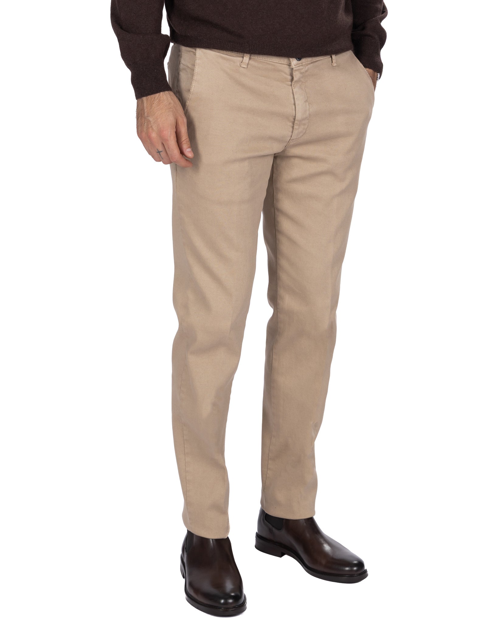 Pantalon Jack en coton texturé beige