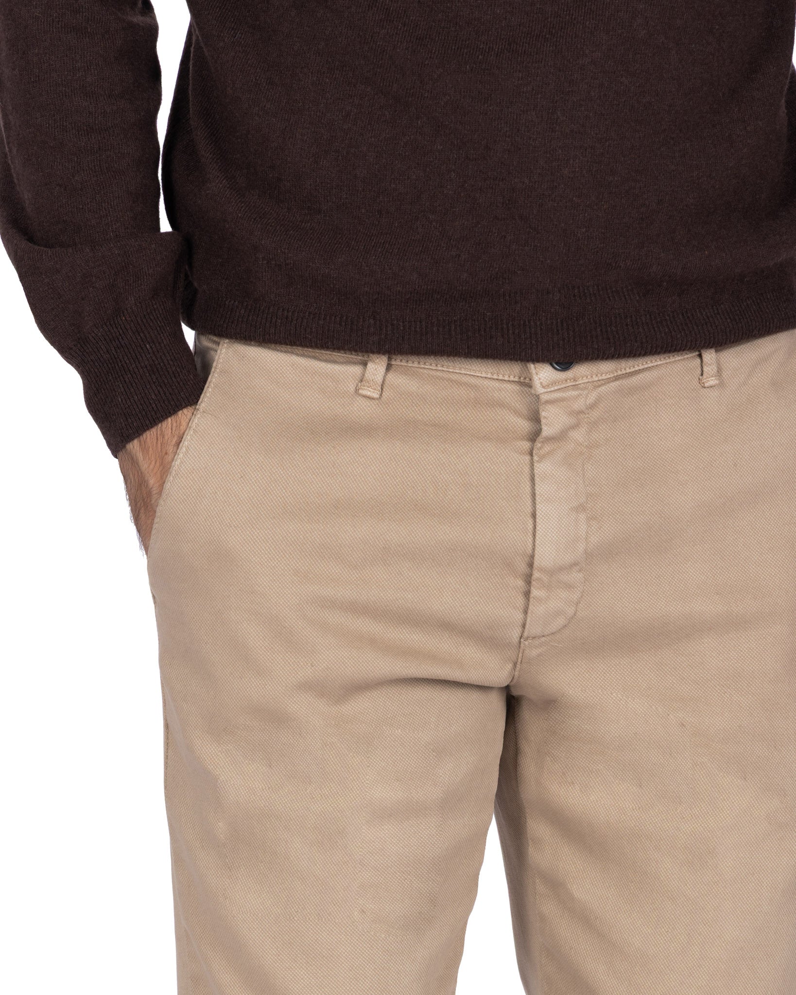 Jack trousers in beige textured cotton