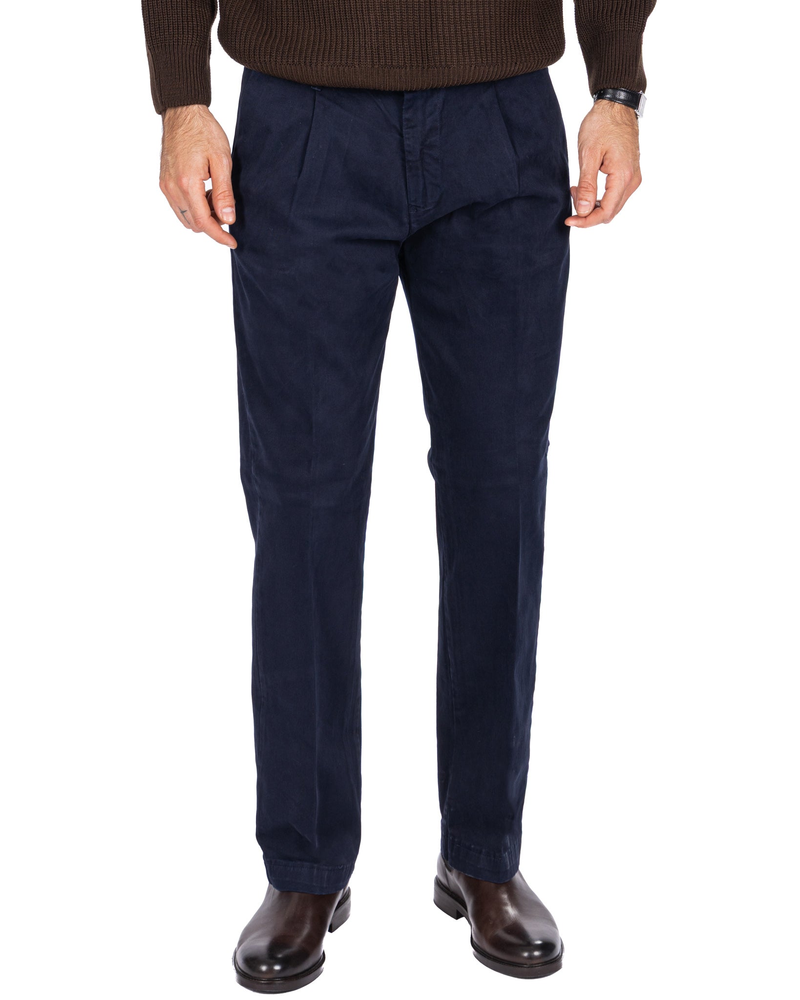 Pantalone Sean in cotone blu