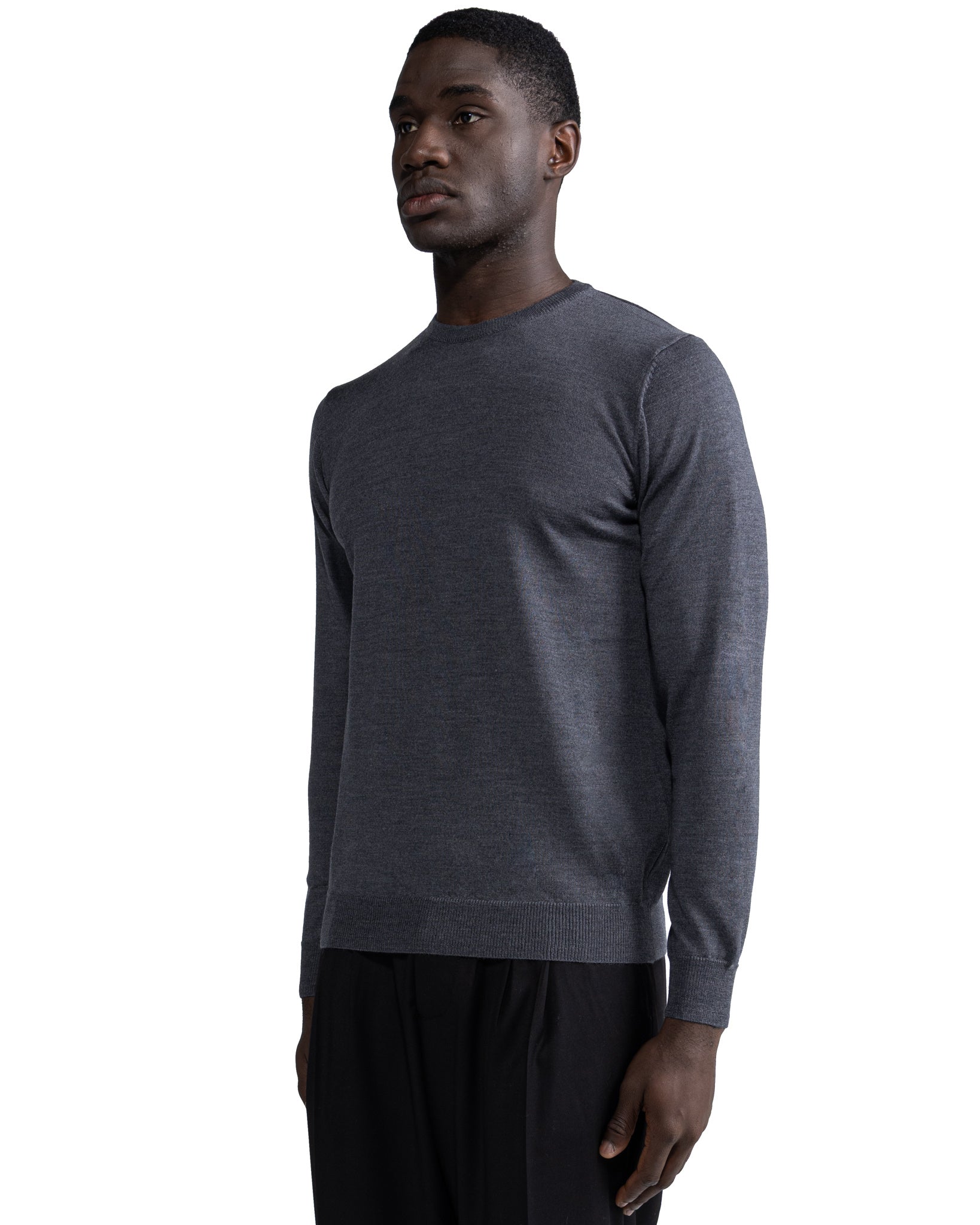 Furore crewneck in merino wool Tollegno grey