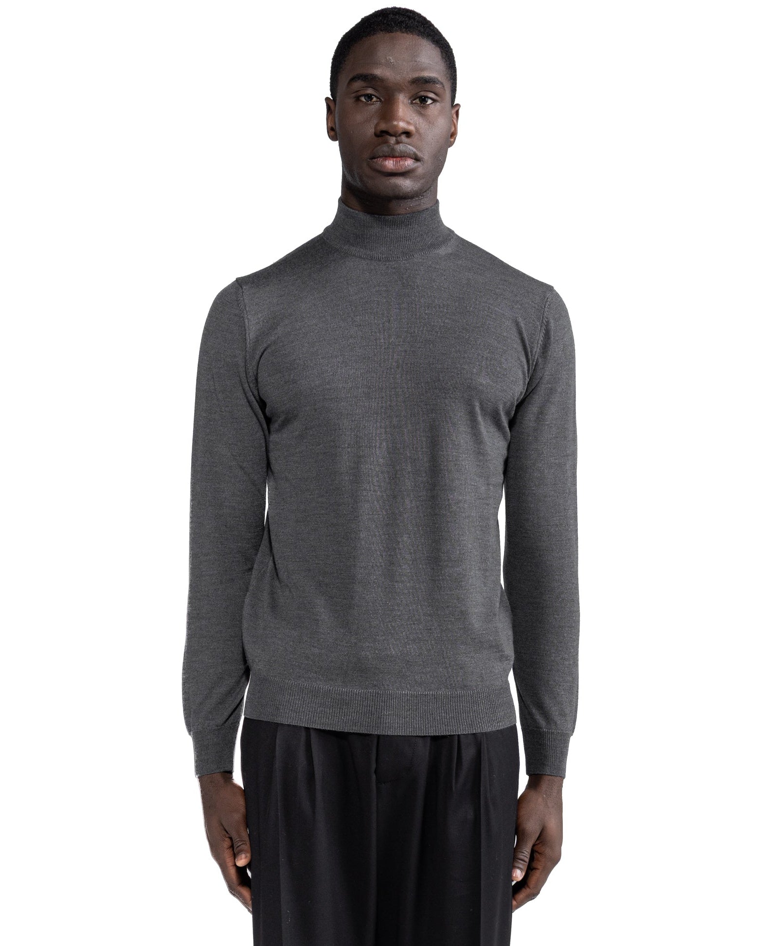 Polo Ancona en laine Tollegno grise