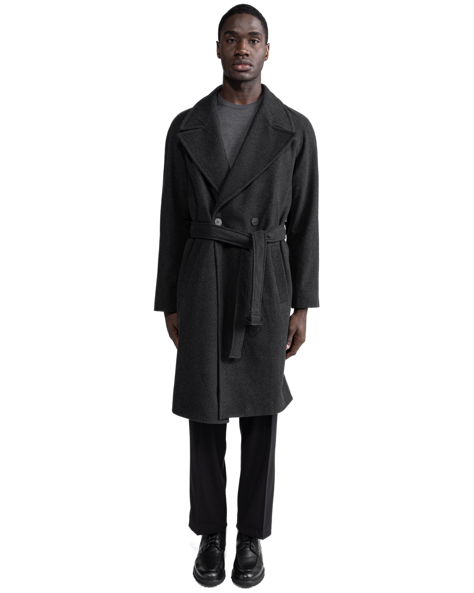 Freud long coat in grey flannel