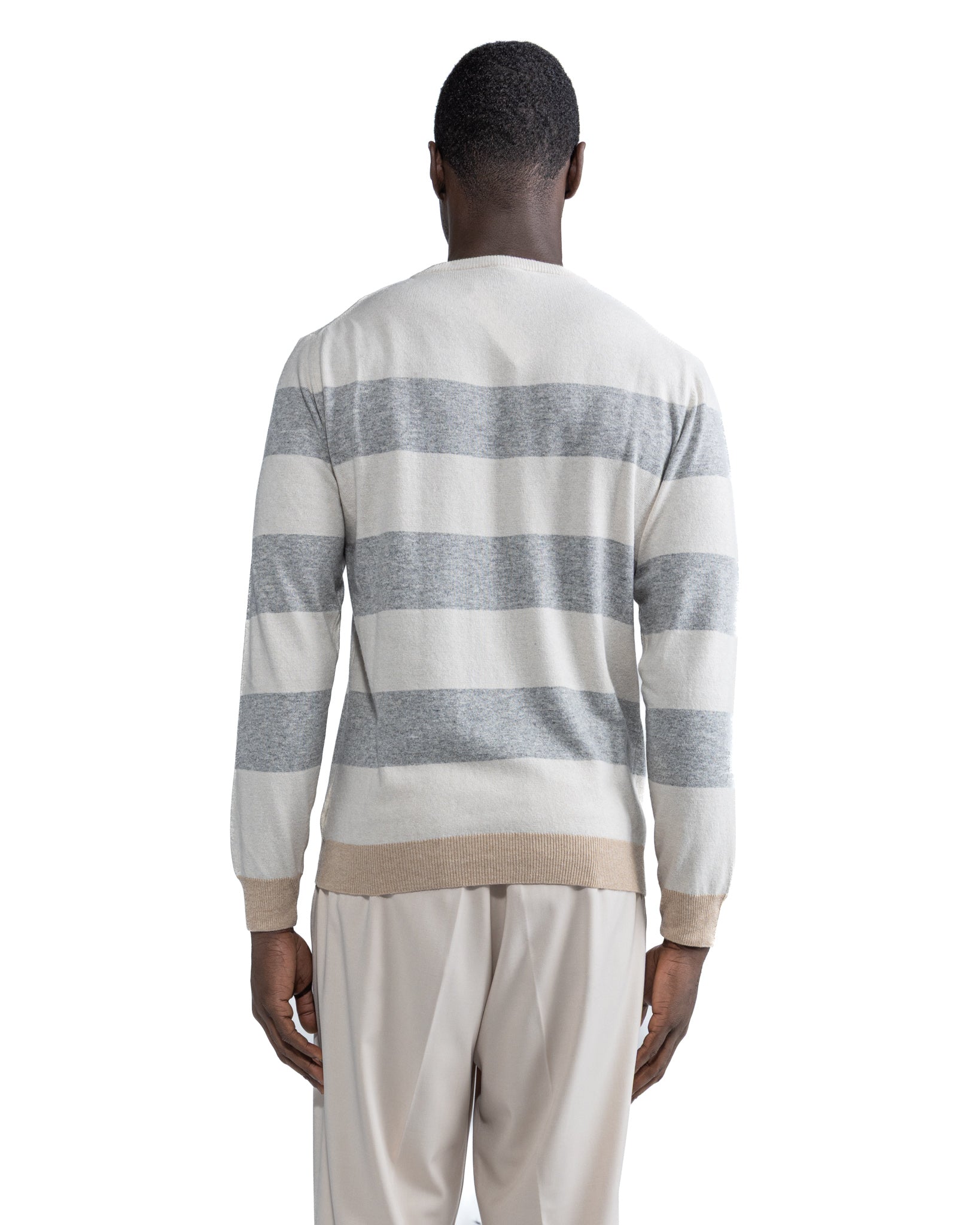 Lens Diamond Crewneck in Grey Cashmere Blend