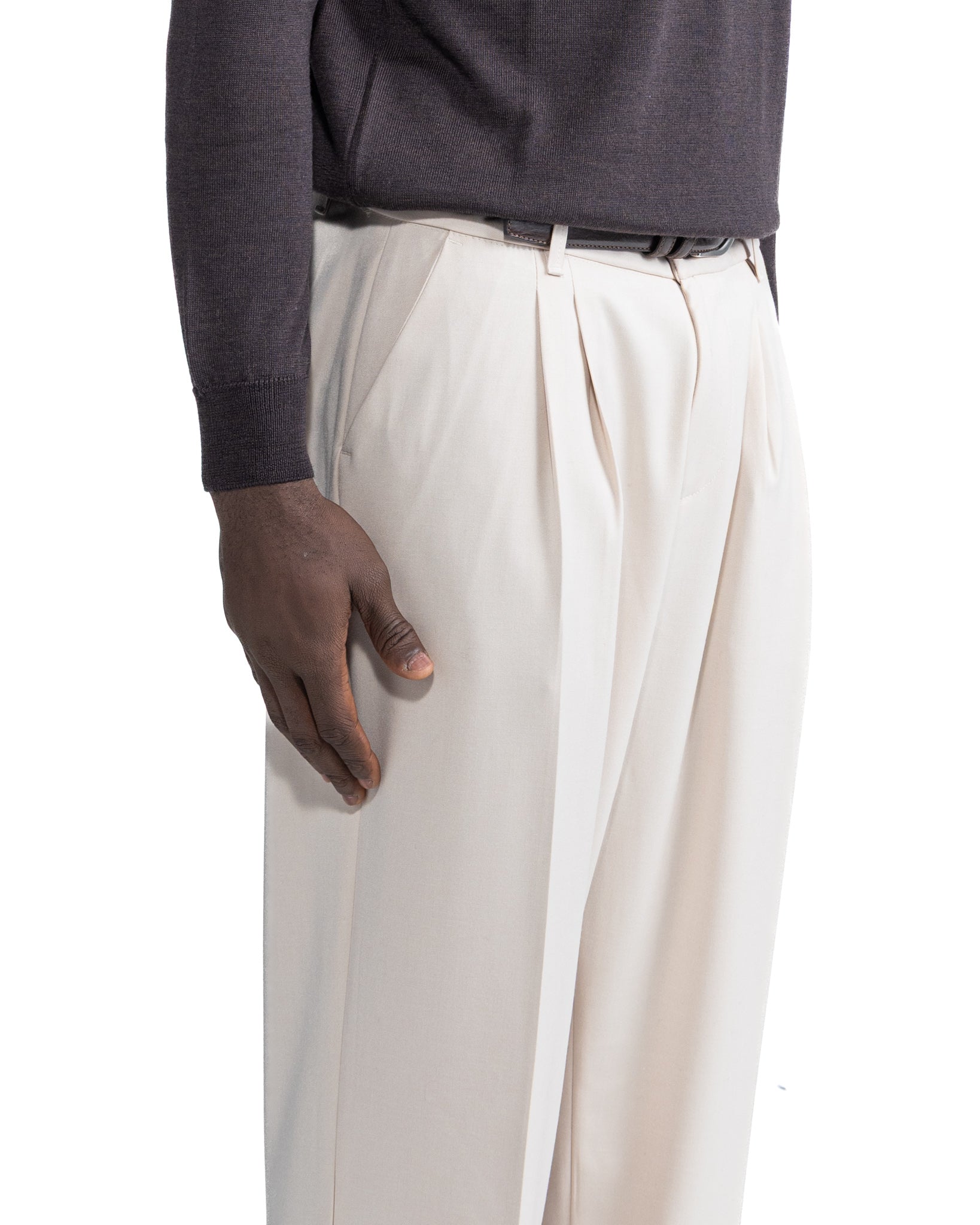 Pantalone largo Kevin panna