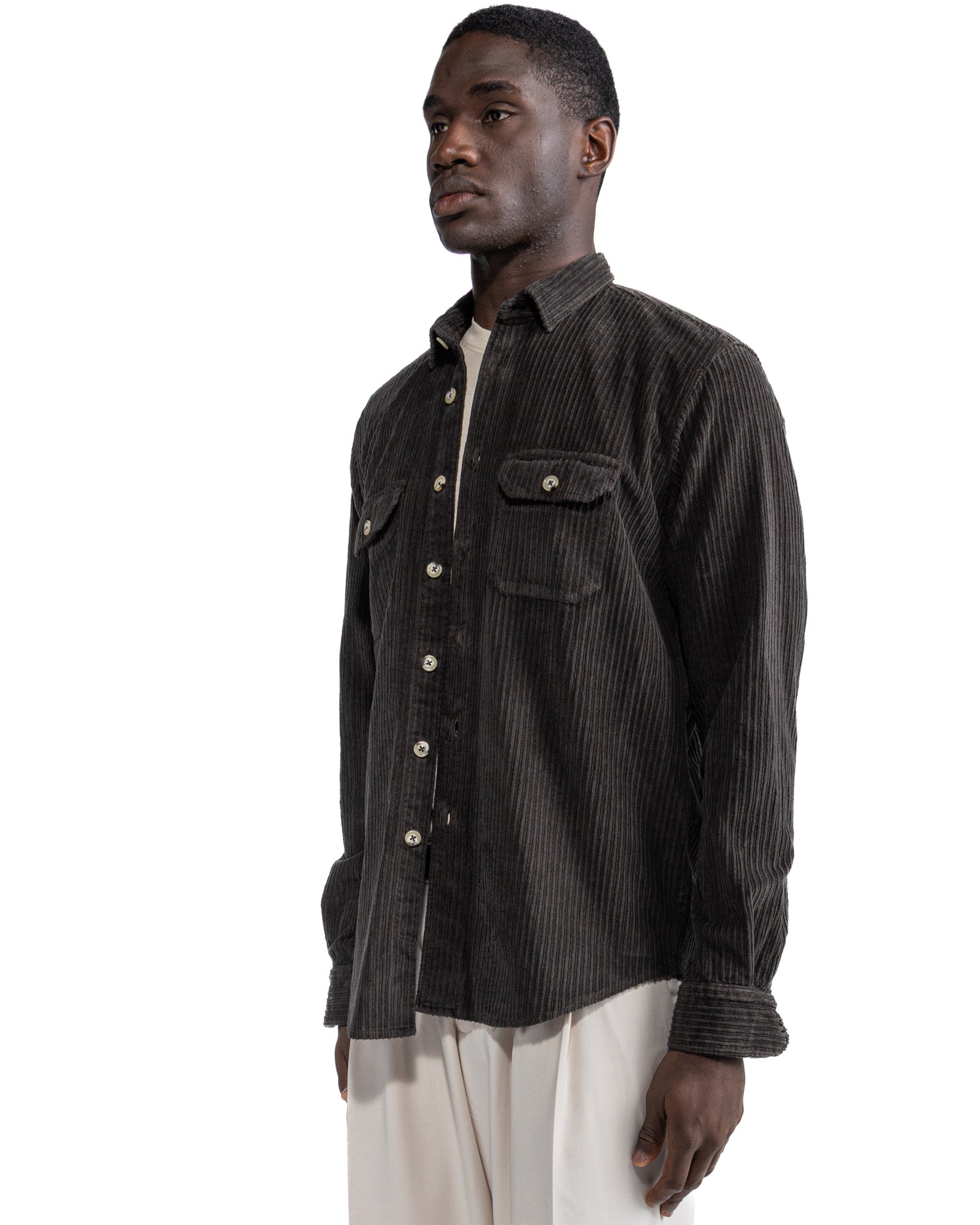 Chemise Atlantis en velours foncé