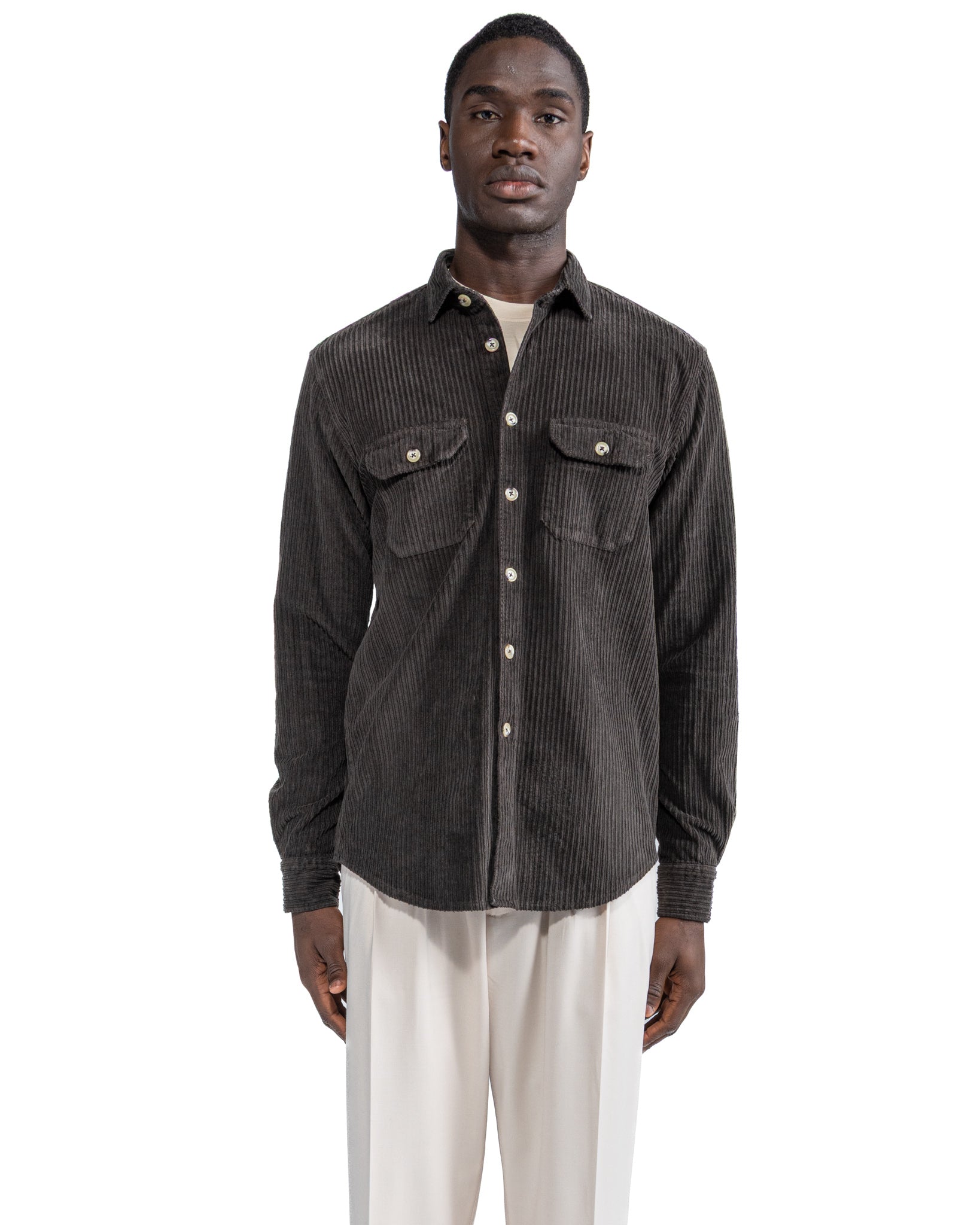 Chemise Atlantis en velours foncé