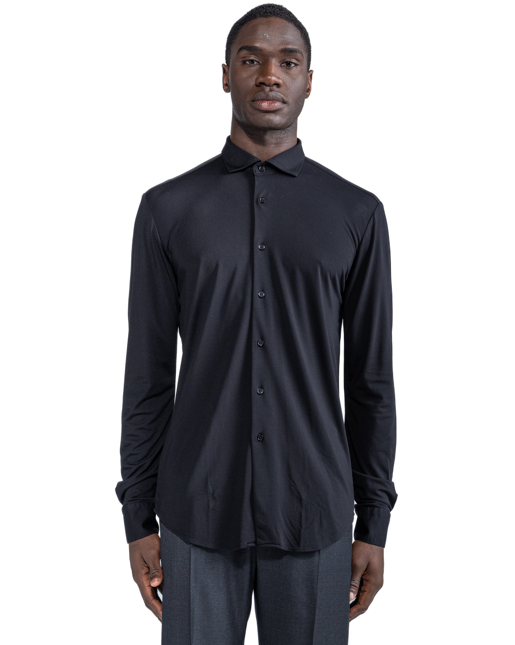 Camicia Radice in jersey nero