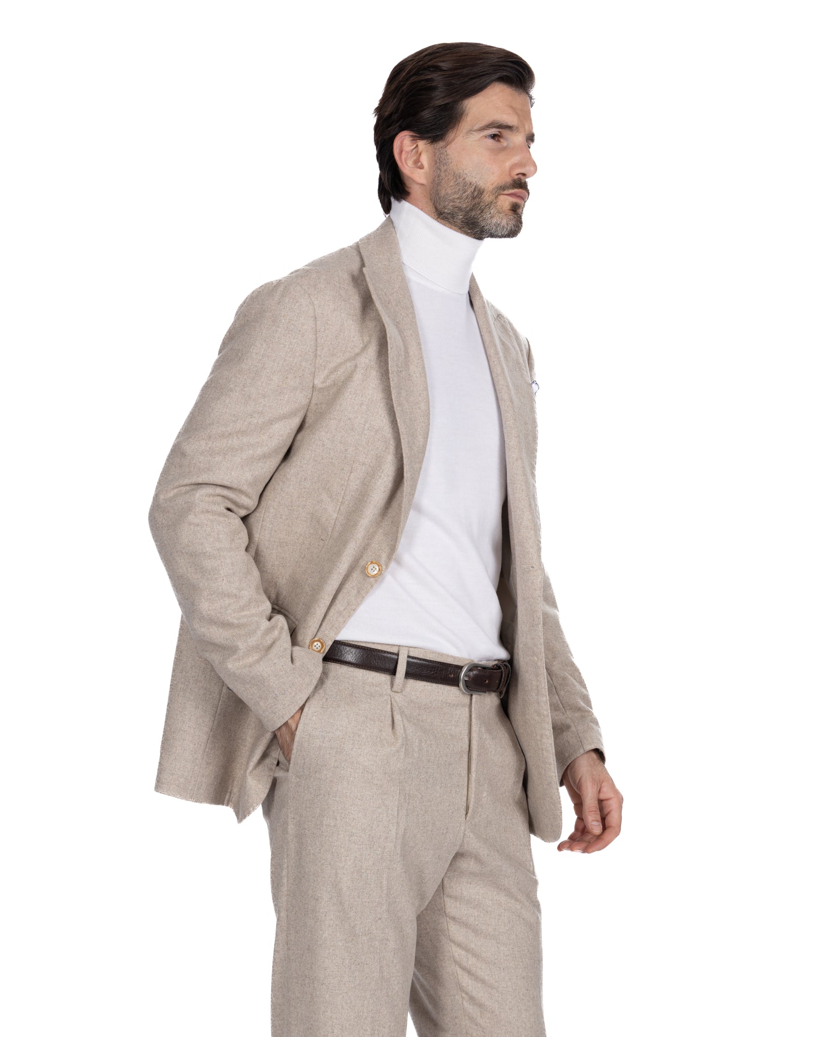 Veste Reflex en flanelle beige