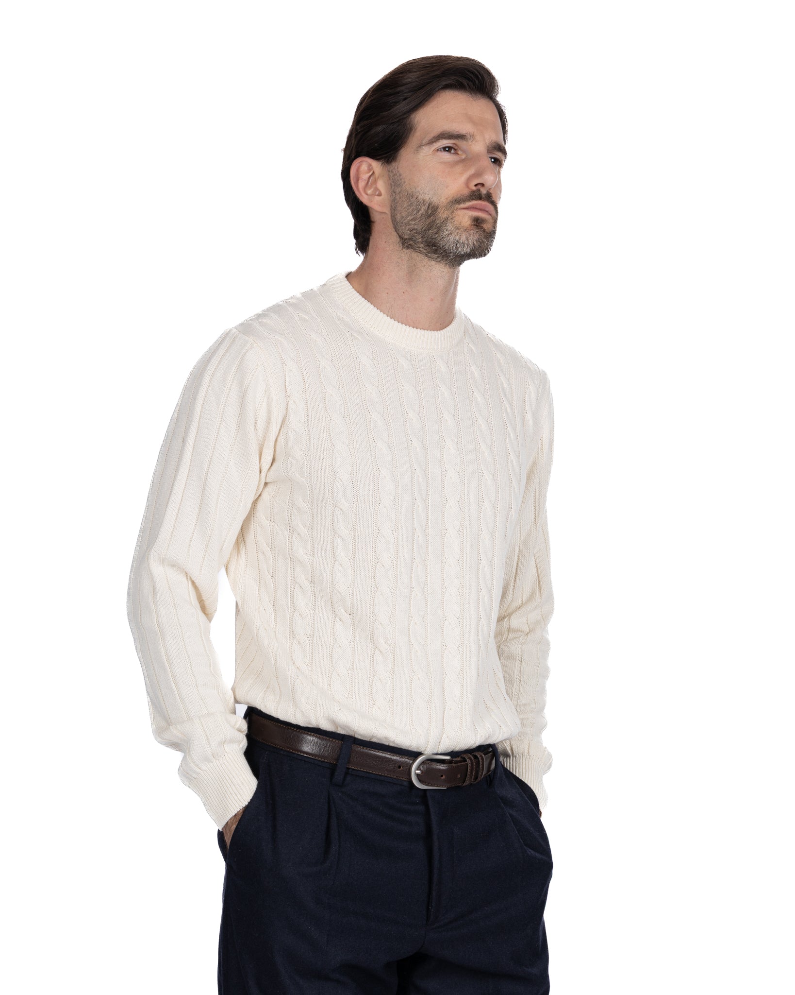 Collier ras du cou Tambora avec tresses crème