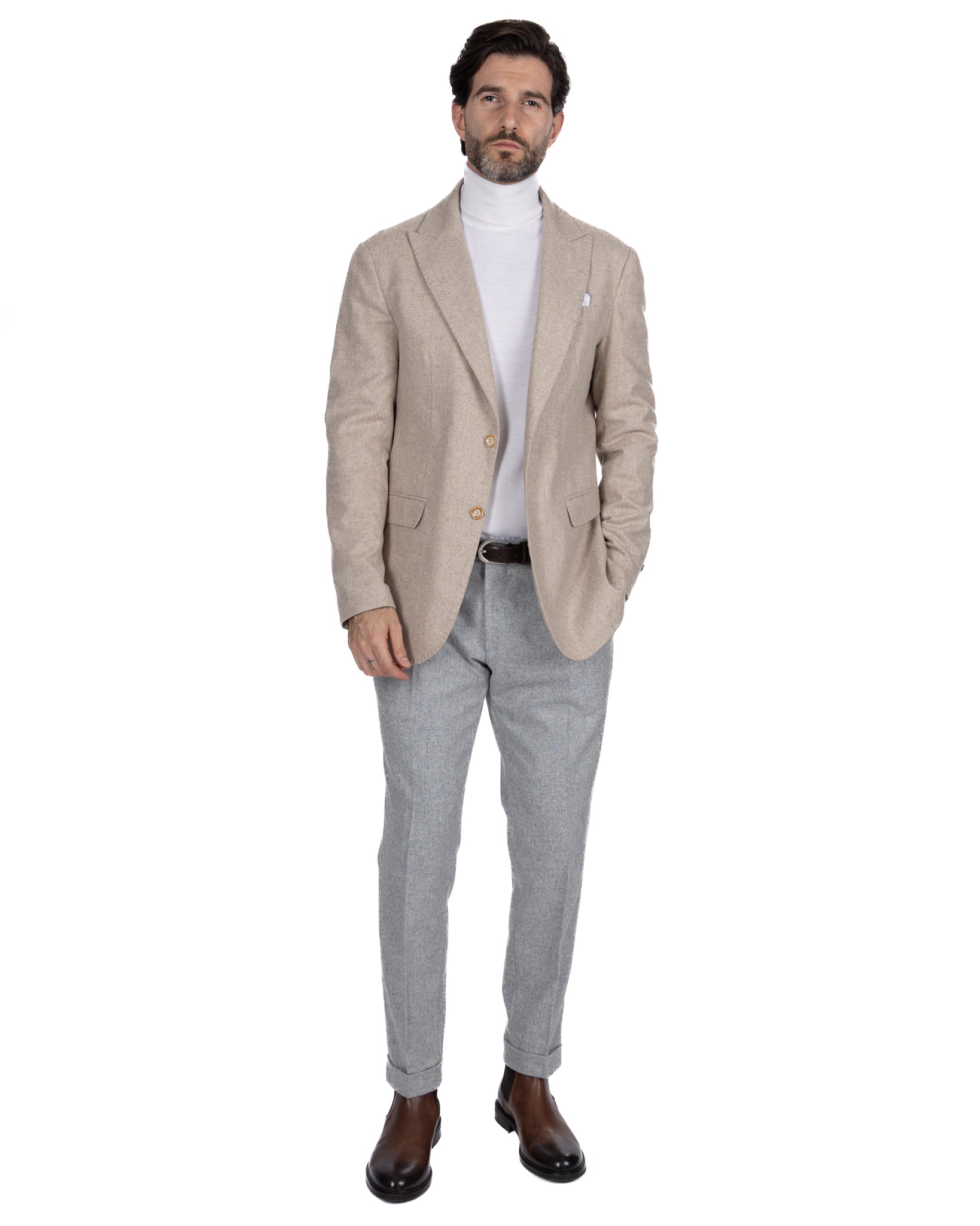 Veste Reflex en flanelle beige