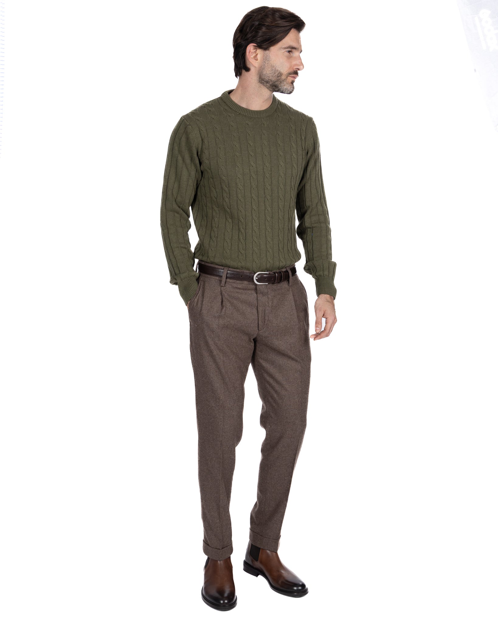 Collier ras du cou tressé vert Tambora