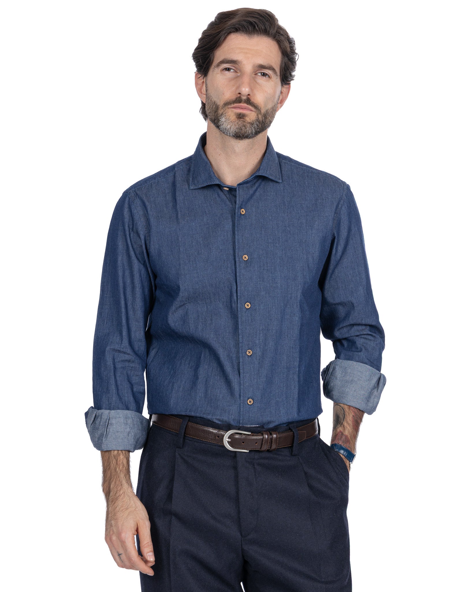 Mark camicia jeans lavaggio zero
