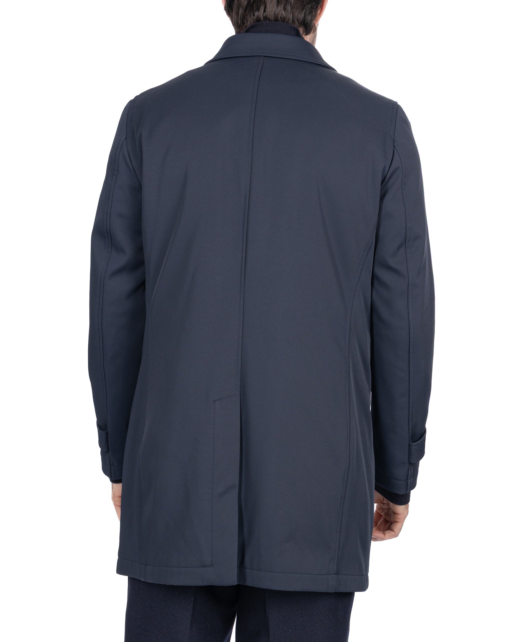 Tyler Technical Quilted Trench Coat in Blue